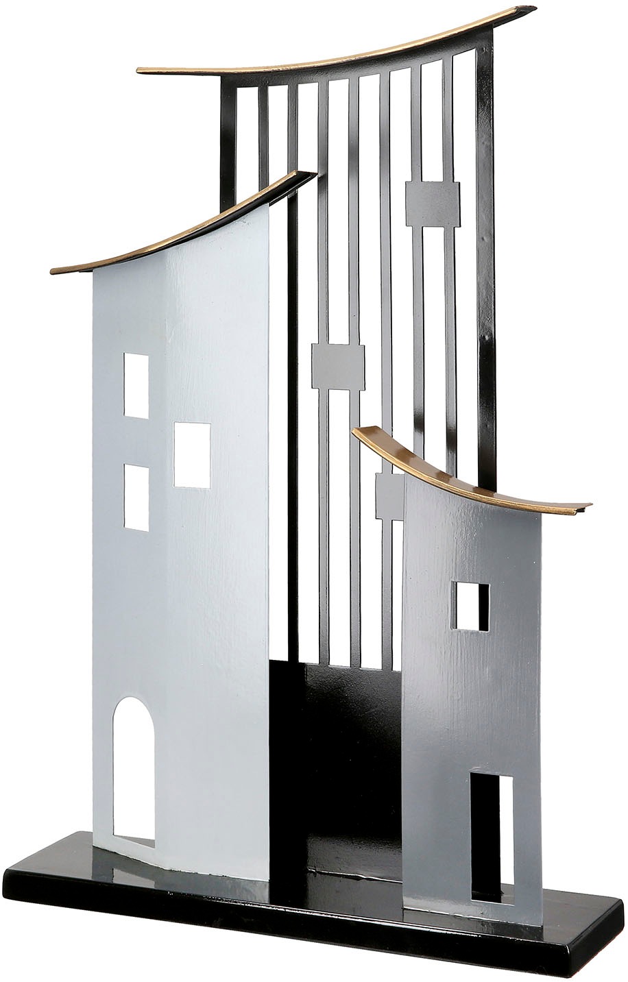 Casablanca by Gilde Dekoobjekt »Standrelief Haus Metropolitan grau; schwarz H. 47,5 cm«