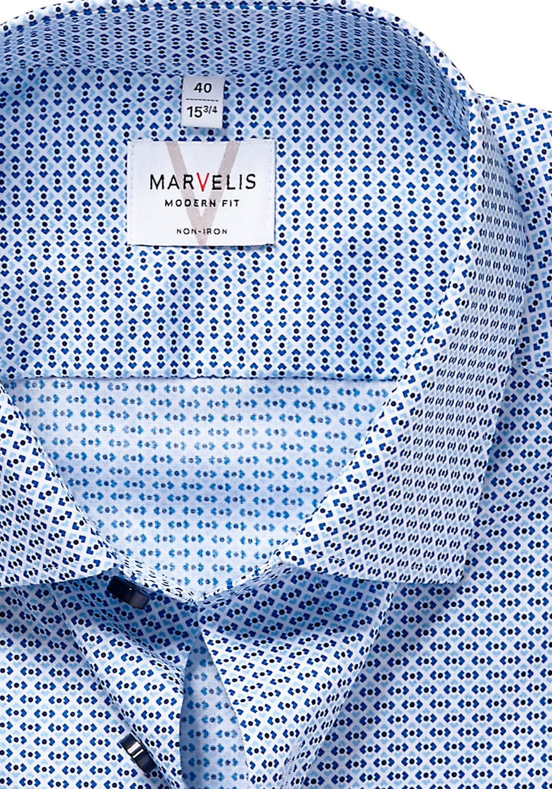 MARVELIS Kurzarmhemd mit New-Kentkragen, modern fit, bügelfrei