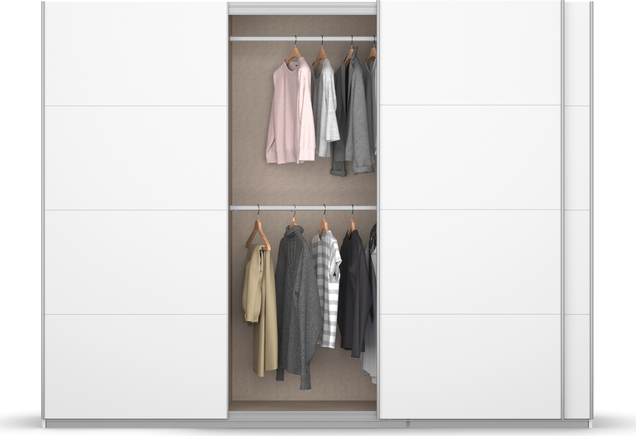 rauch Schwebetürenschrank »Koluna«, Glasfront, inkl. 2 Innenschubladen sowie extra Böden