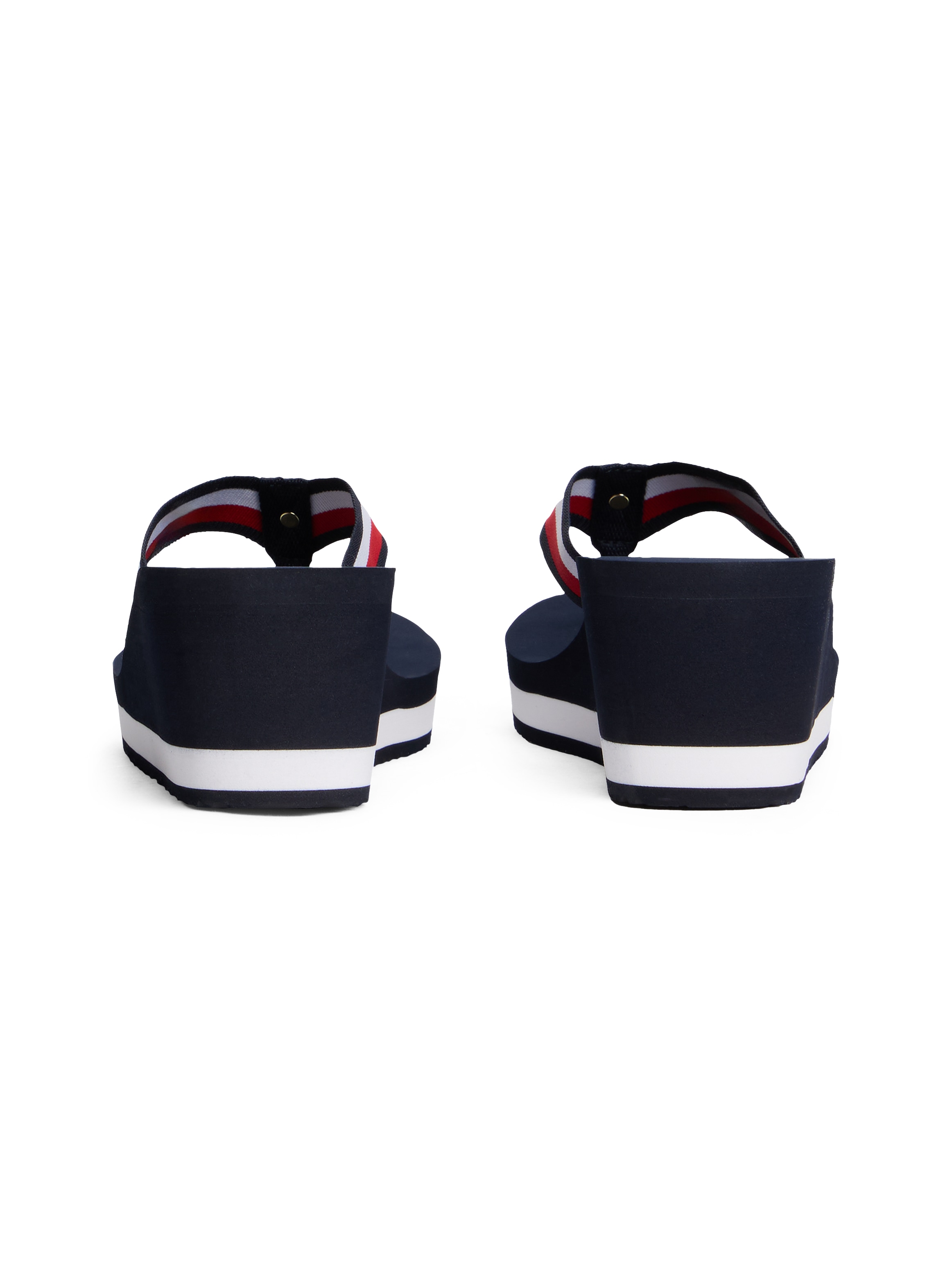 Tommy Hilfiger Dianette »TH CORPORATE WEDGE BEACH SANDAL«, Keilabsatz, Sommerschuh, Zehentrenner mit gestreiften Bandagen