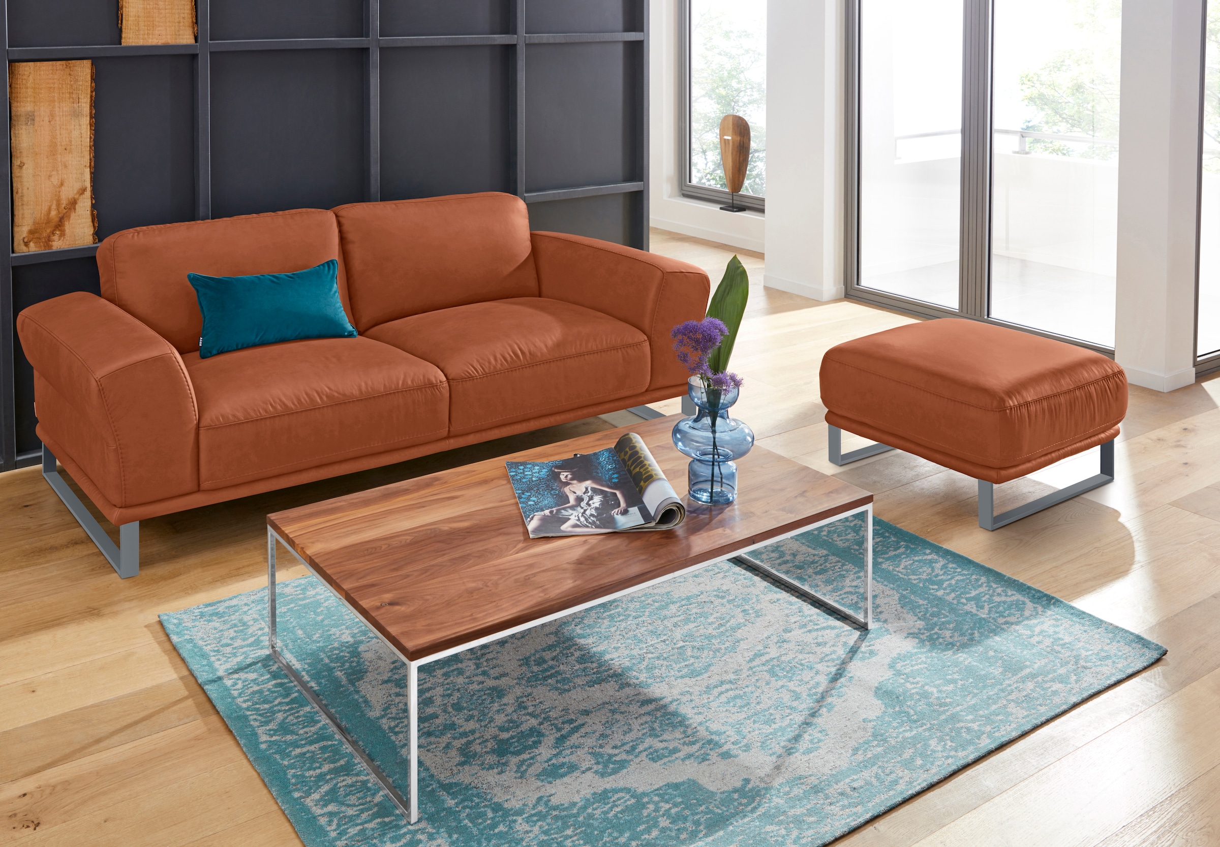 W.SCHILLIG 2,5-Sitzer »montanaa«, mit Metallkufen in Silber matt, Breite 212 cm