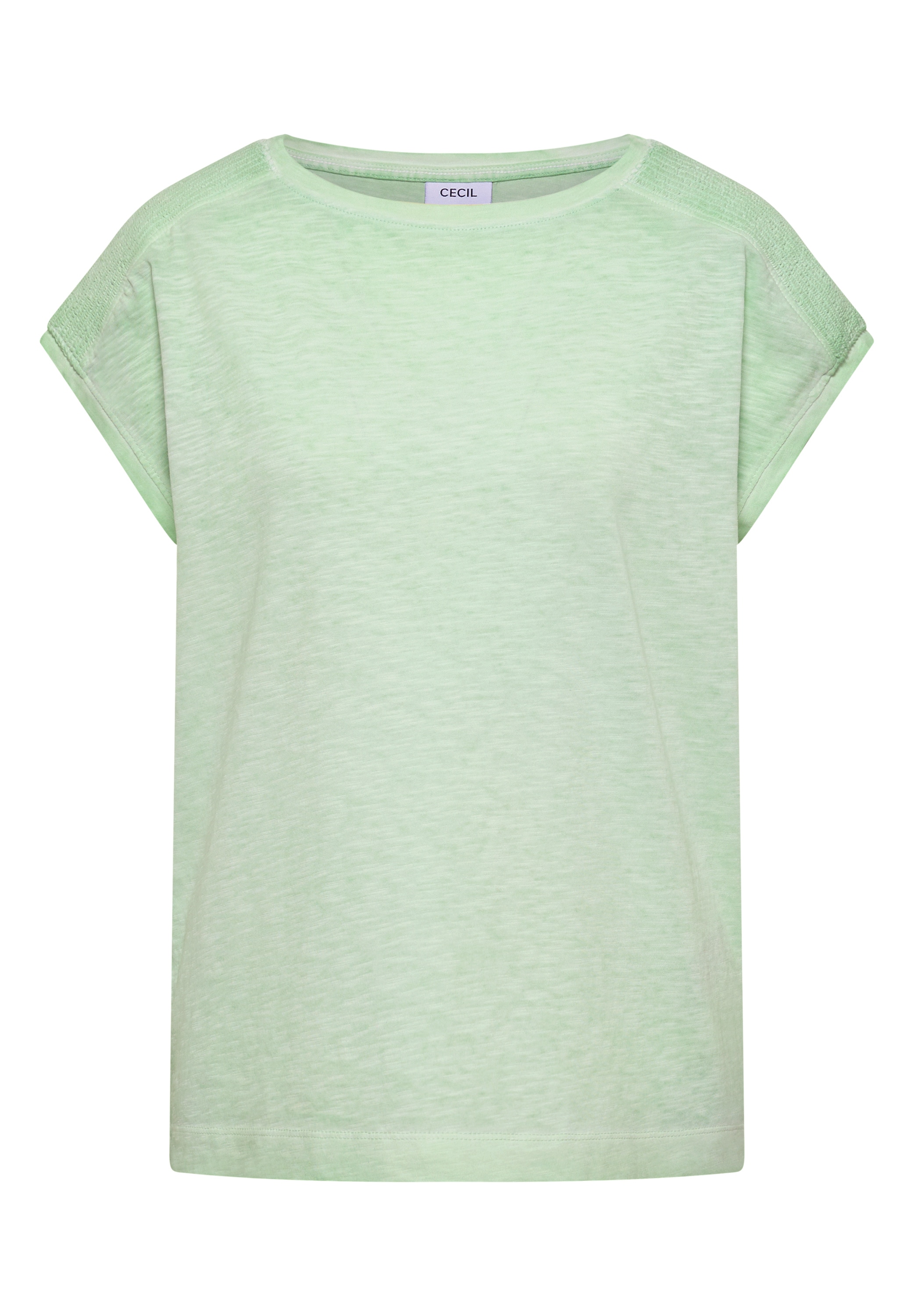 Cecil T-Shirt U-Boot-Ausschnitt, Garment-Dye Optik