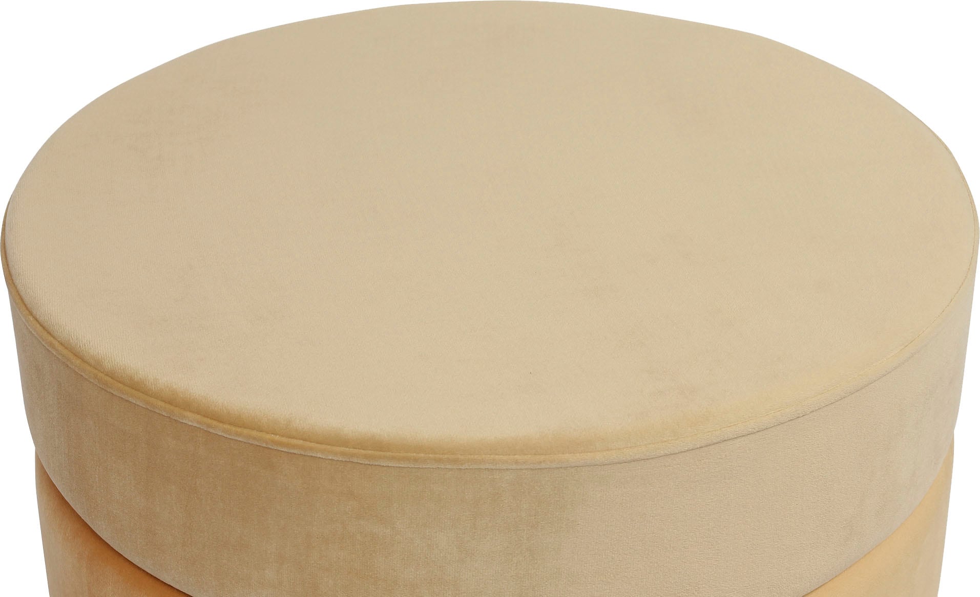Kayoom Polsterhocker »Hocker Matilda 325, Edler Touch durch goldenen Sockel« 1 Stk. tlg. Samtbezug, farbig geschichtete Polsterung, goldener Sockel