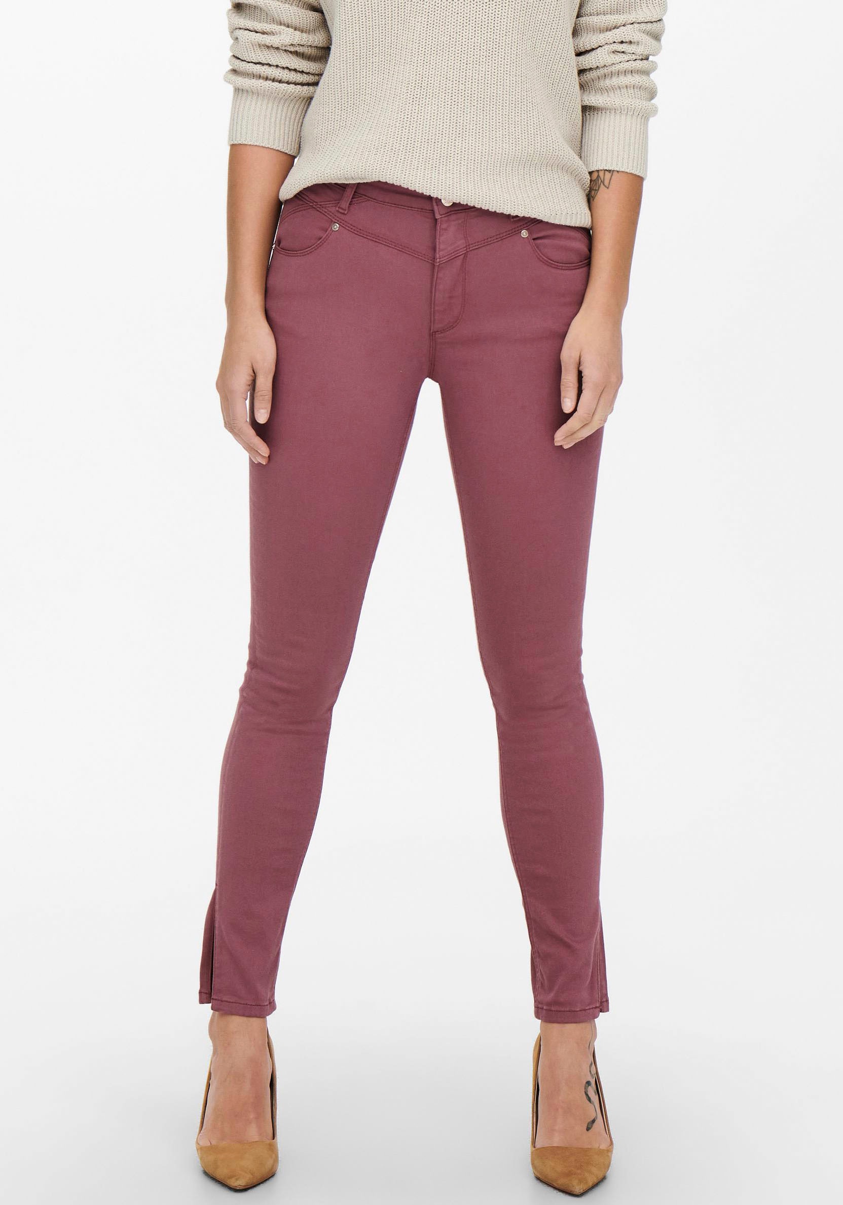 Only High-waist-Jeans »ONLCHRISSY HW SK ANK CUT SLIT«, mit Schlitz