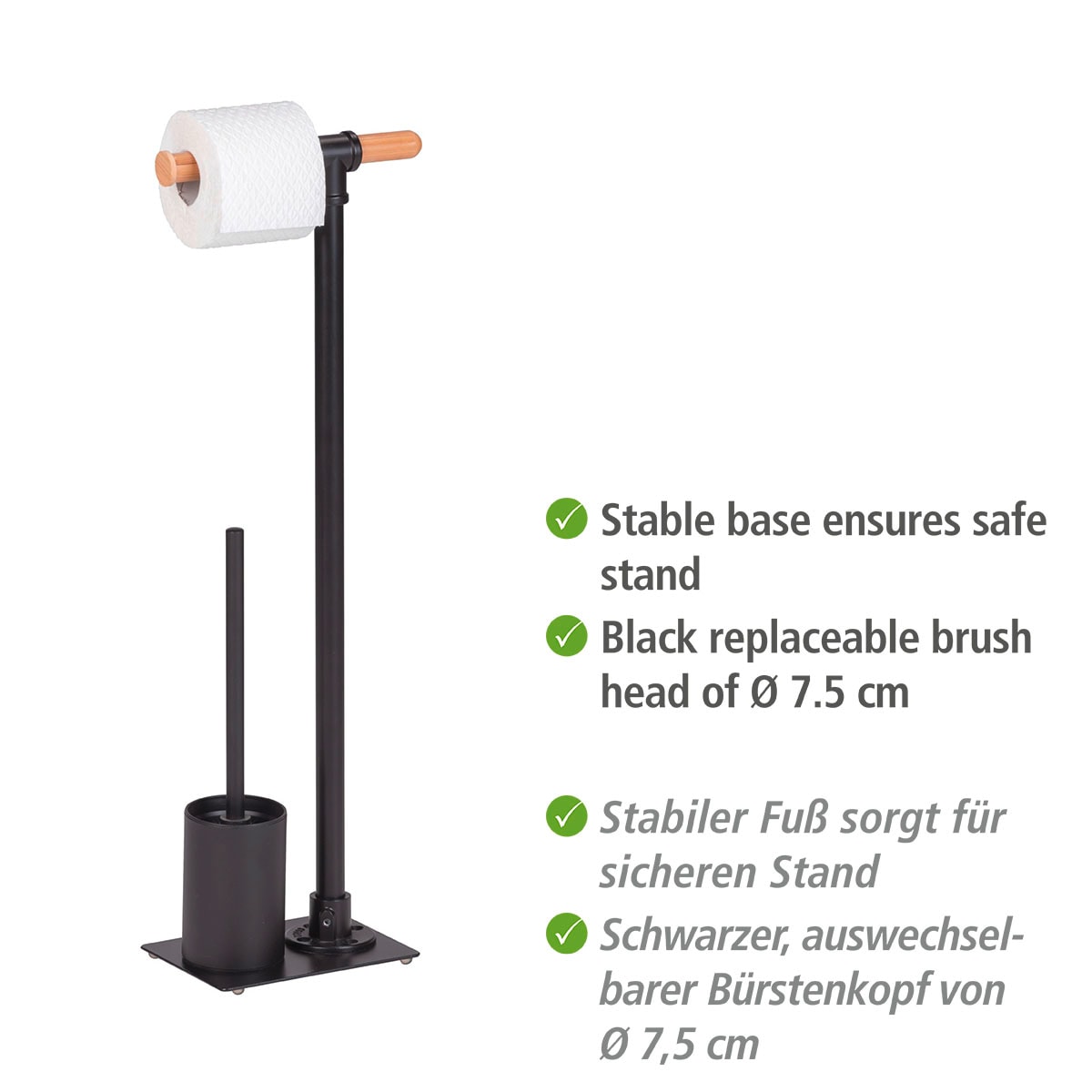 WENKO WC-Garnitur »Forli«, aus Stahl-Bambus, Shop Rollenhalter im und WC-Bürste OTTO Online inkl
