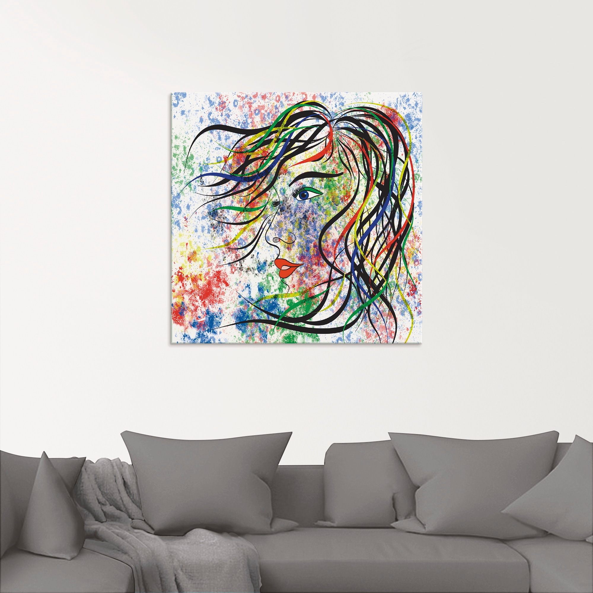 Artland Glasbild »Modern Porträt«, Frau, (1 St.), in verschiedenen Größen
