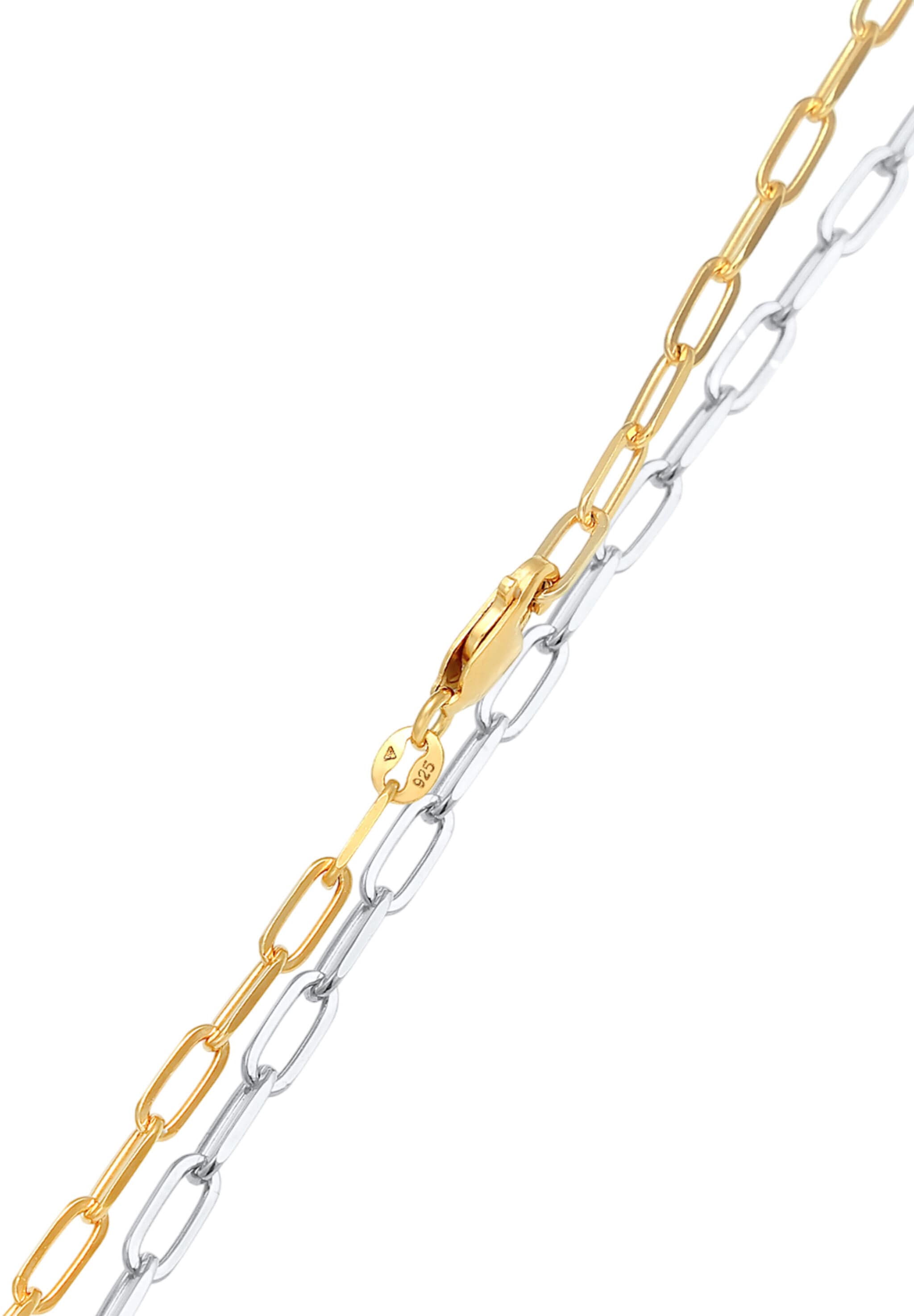 Elli Ohrring und Ketten Set »Schmuckset Halskette Armband Bicolor 925 Sterling Silber vergoldet«