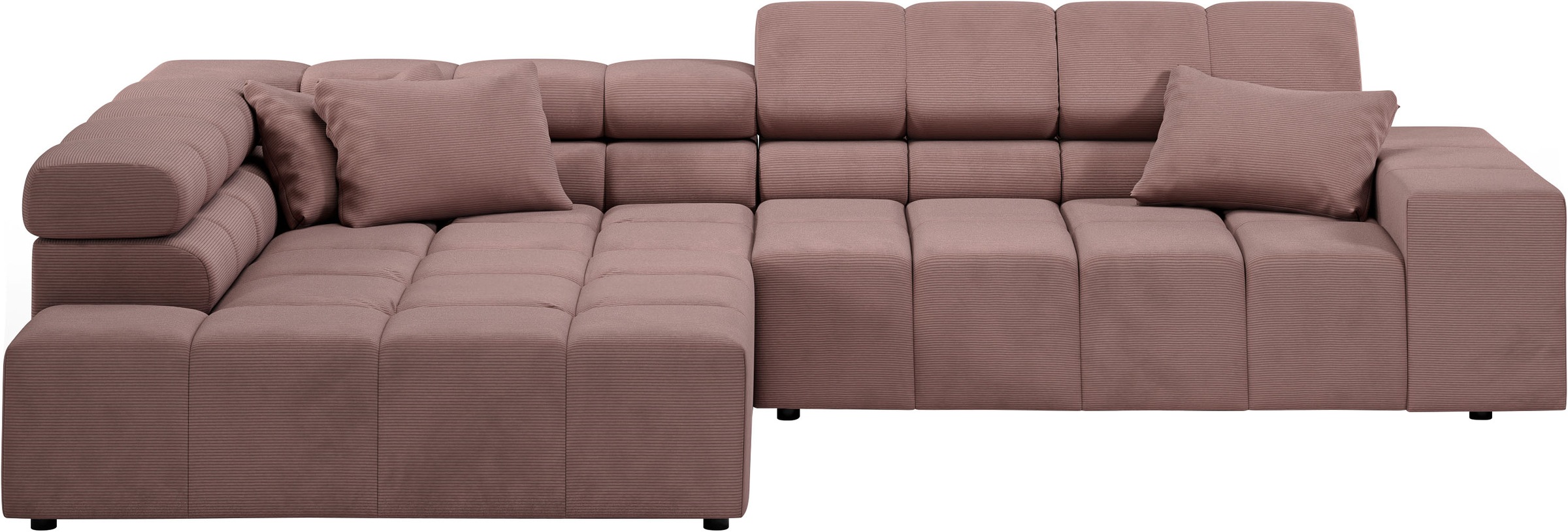 INOSIGN Ecksofa »Ancona incl. Kopfteilverstellung, Breite 319cm, L-Form«, wahlweise motorische Sitztiefenverstellung, auch in Cord + Easy Care