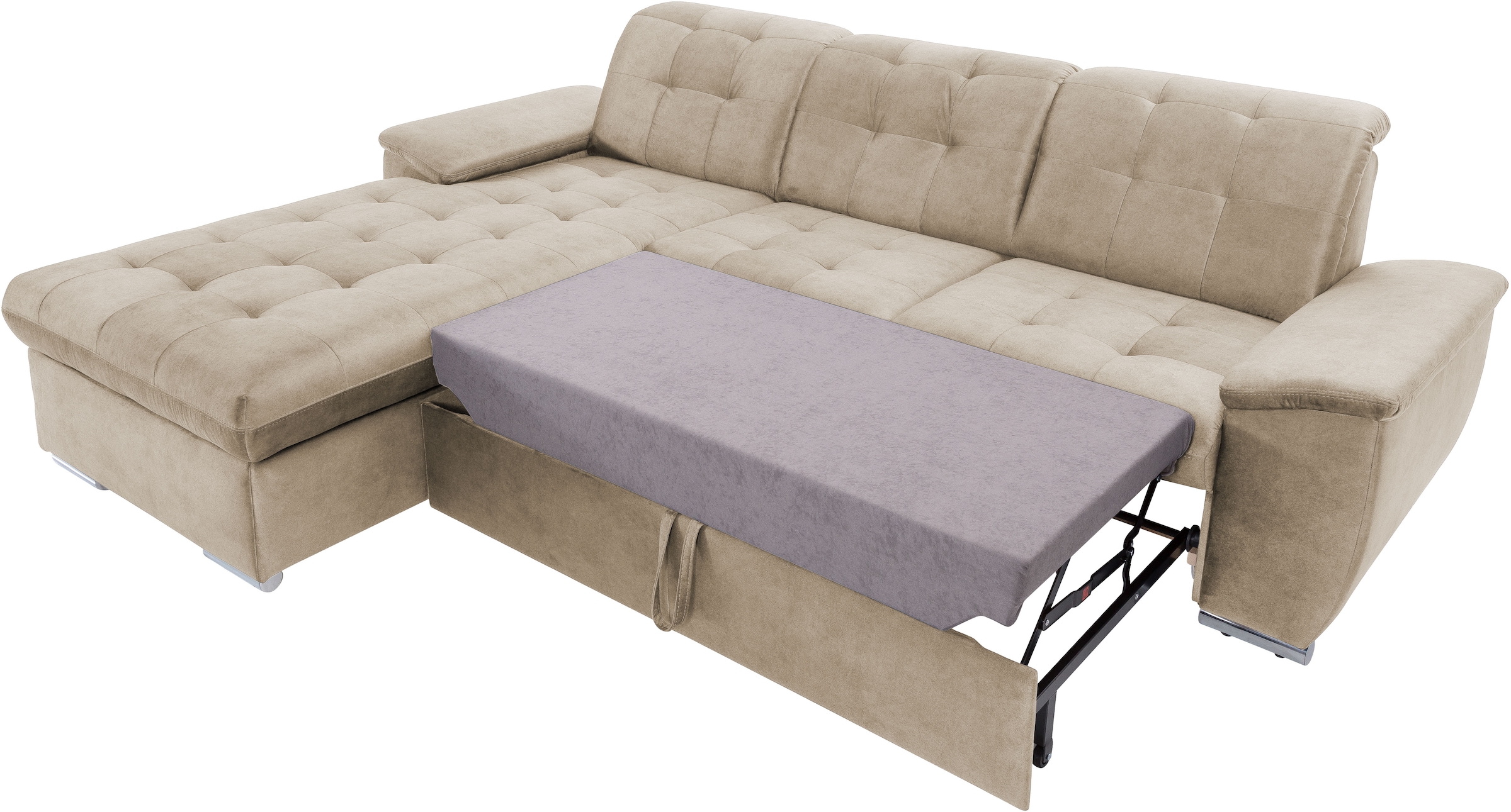 exxpo - sofa fashion Ecksofa »Derby Inkl. Kopfteilverstellung, wahlw. Bett & Bettkasten, L-Form«, EXTRA an Komfort zum Relaxen, Entspannen und Wohlfühlen