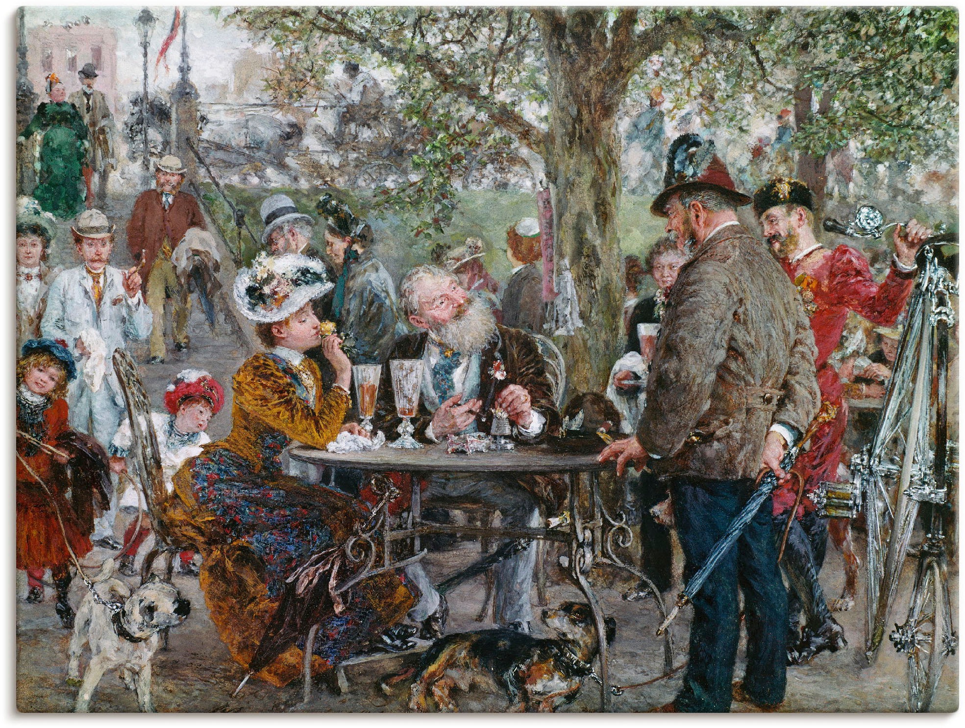 Leinwandbild »Biergarten in Kissingen. 1891«, Gruppen & Familien, (1 St.), auf...