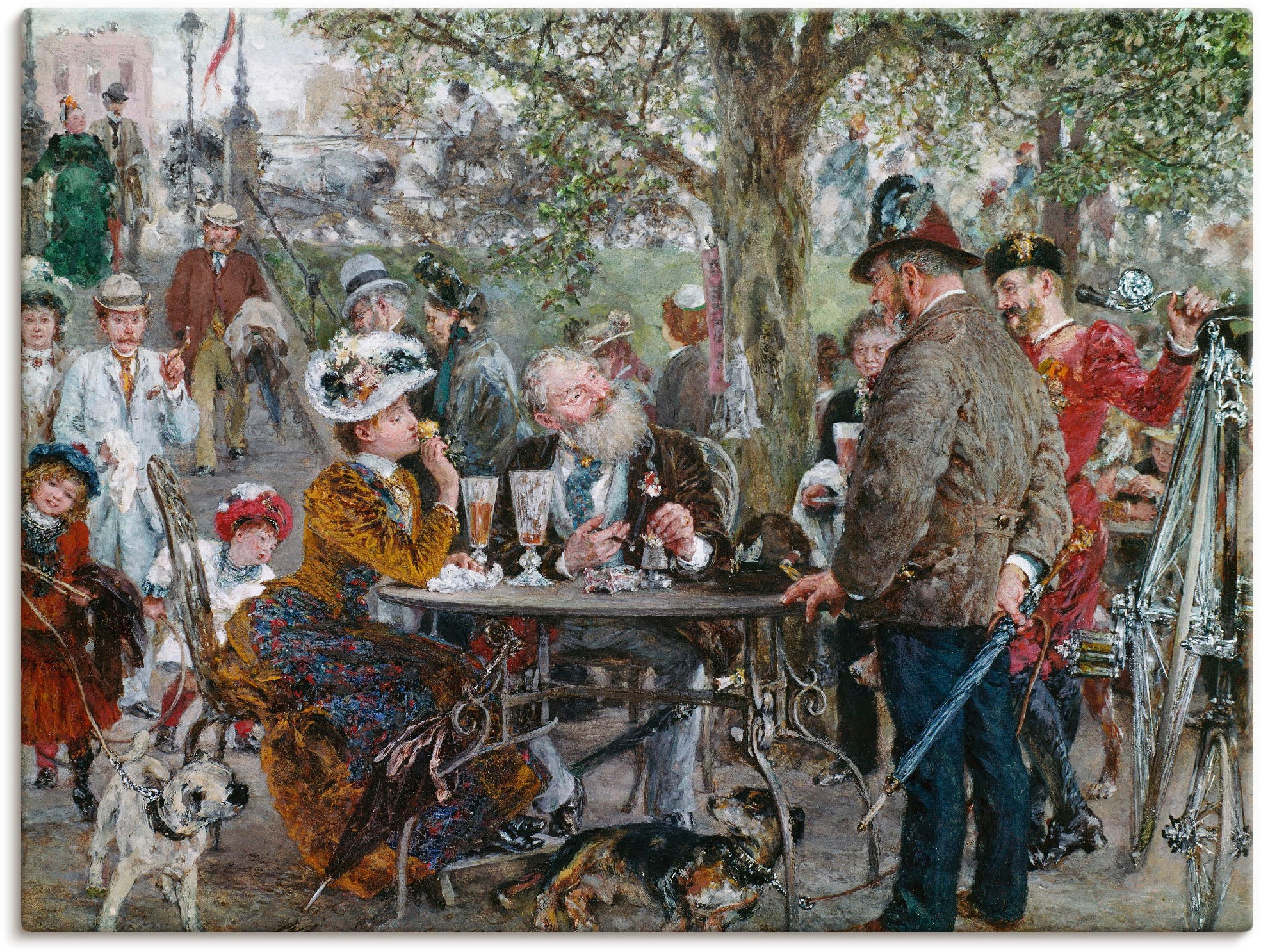 Artland Wandbild »Biergarten in Kissingen. 1891«, Gruppen & Familien, (1 St.), in vielen Größen & Produktarten -Leinwandbild, Poster, Wandaufkleber / Wandtattoo auch für Badezimmer geeignet