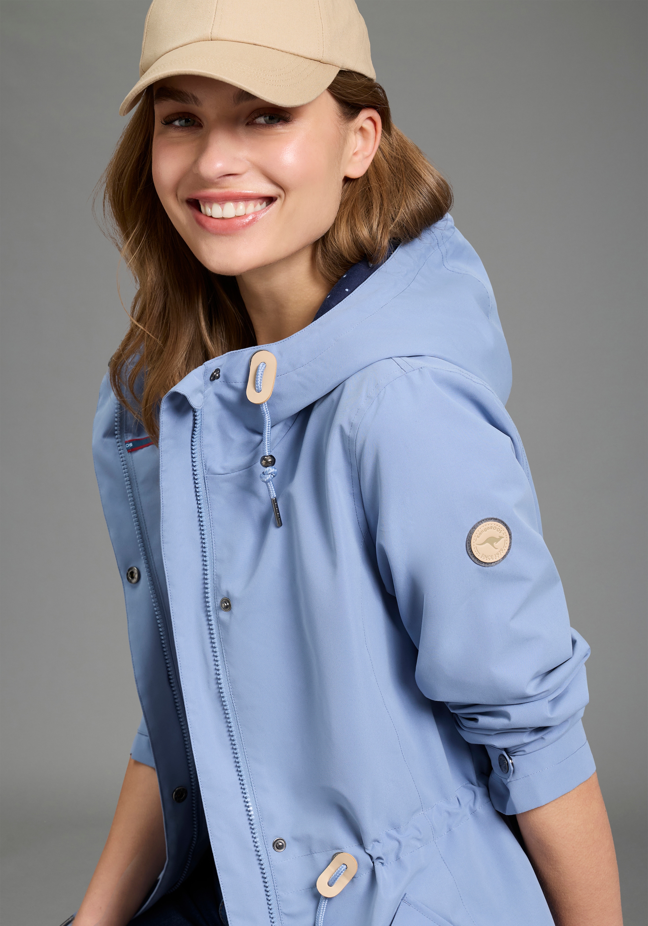 KangaROOS Outdoorjacke mit Kapuze Übergangsjacke mit Kapuze und Kordelzug