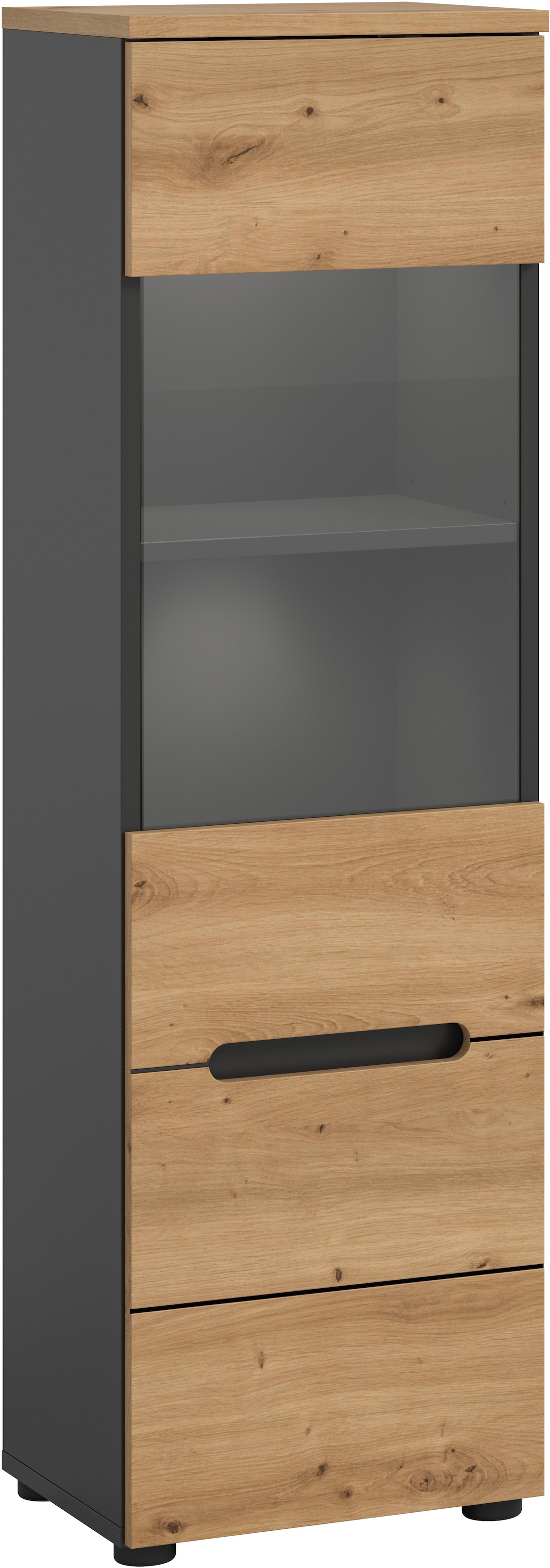 INOSIGN Vitrine »REHAT, TOPSELLER!, Höhe 125 cm, 1 Glastür, 1 Böden, 3 Fächer« stehend und hängend montierbar, 1 Stk. tlg. Vitrinenschrank, Schrank, Glasvitrine, Wohnzimmervitrine