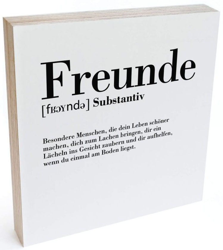 Wall-Art Holzbild »Tischdeko Freunde Holzdeko«, (1 St.)