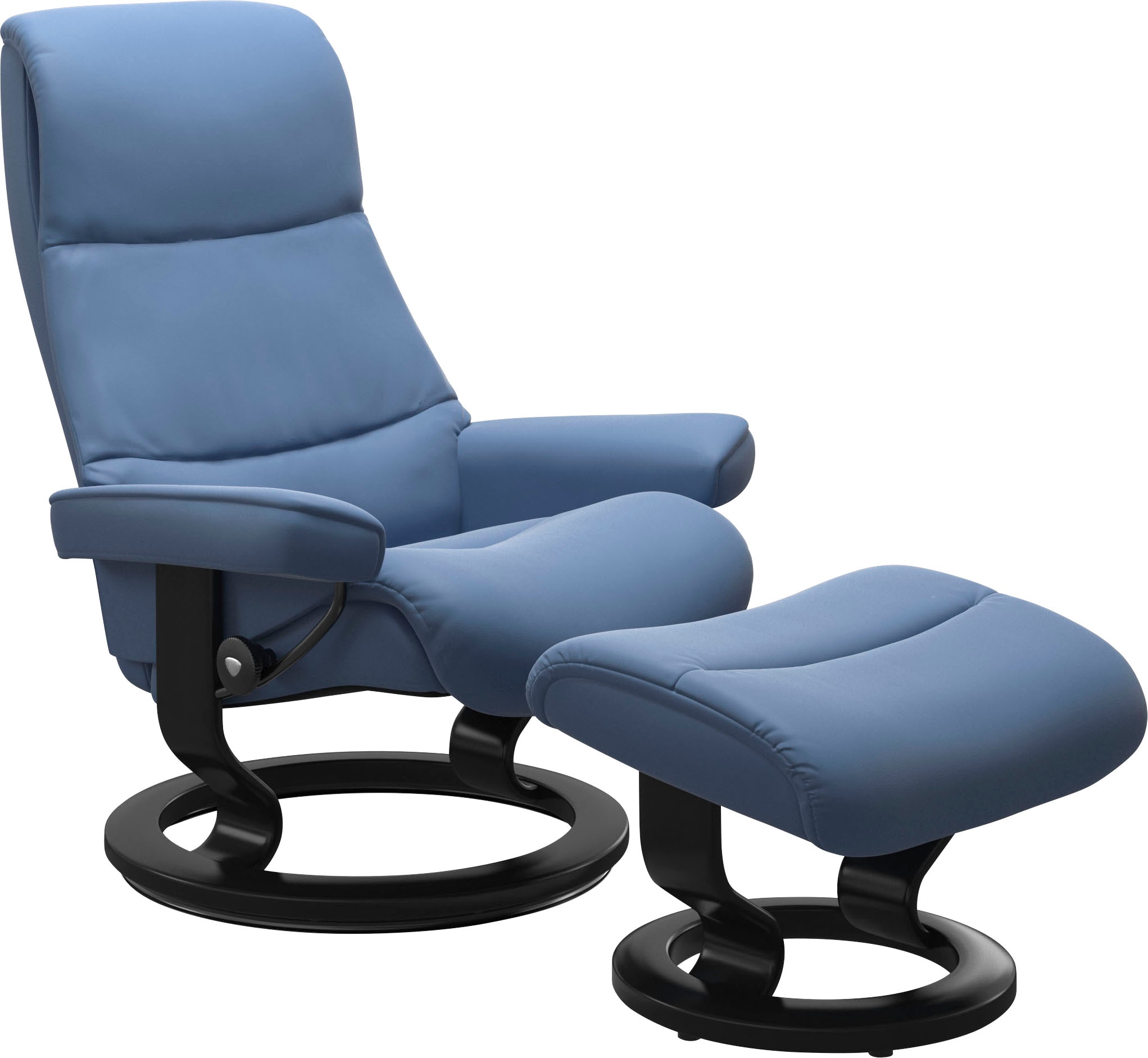 Stressless Fußhocker »View« mit Classic Base in blau, Größe B/H/T: 57 cm x 40 cm x 47 cm