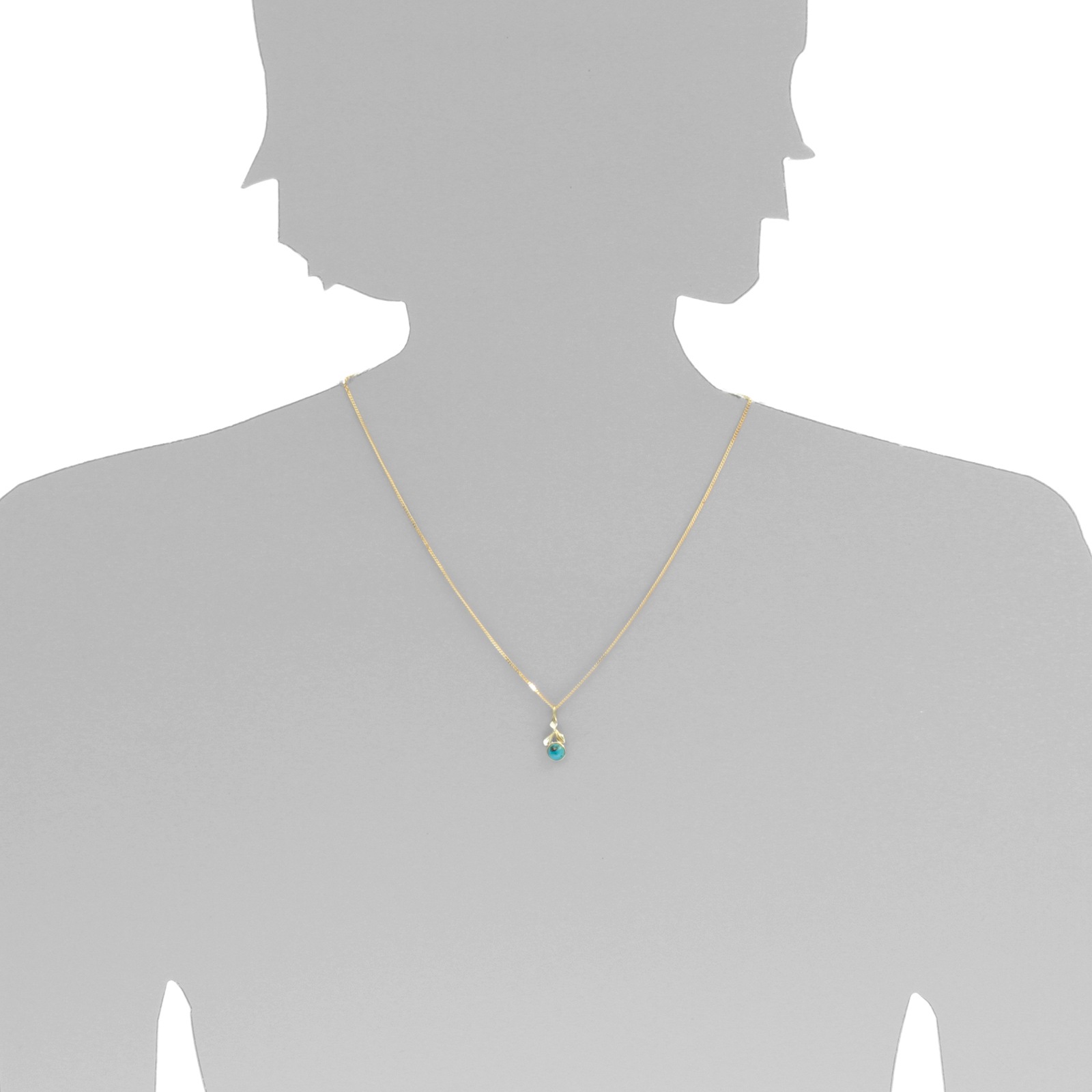 OSTSEE-SCHMUCK Kette und Anhänger Set »- Blüte - Gold 333/000 - Türkis« ()