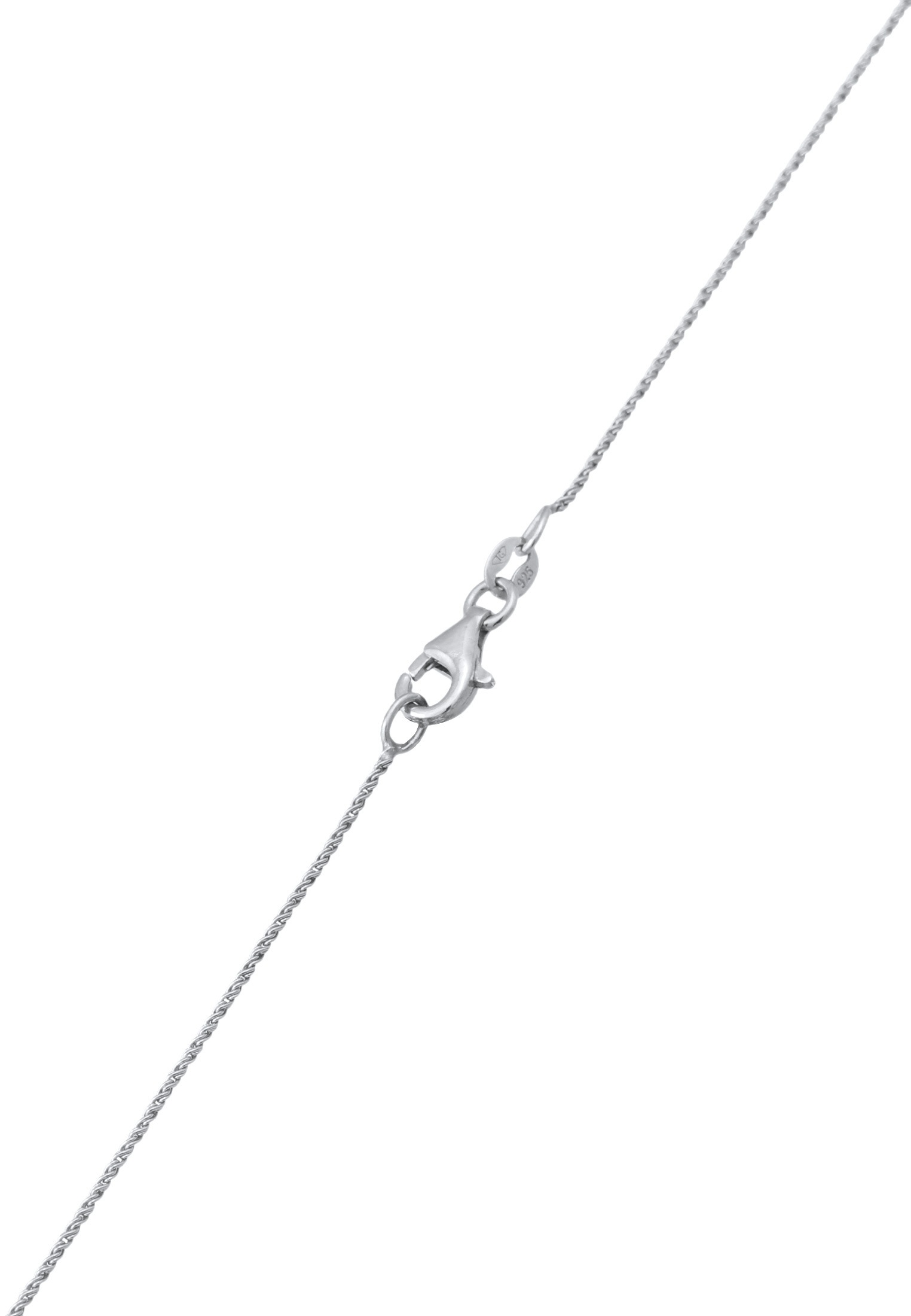 Elli Silberkette »Halskette Solitär Kristall Kordelkette 925 Silber«