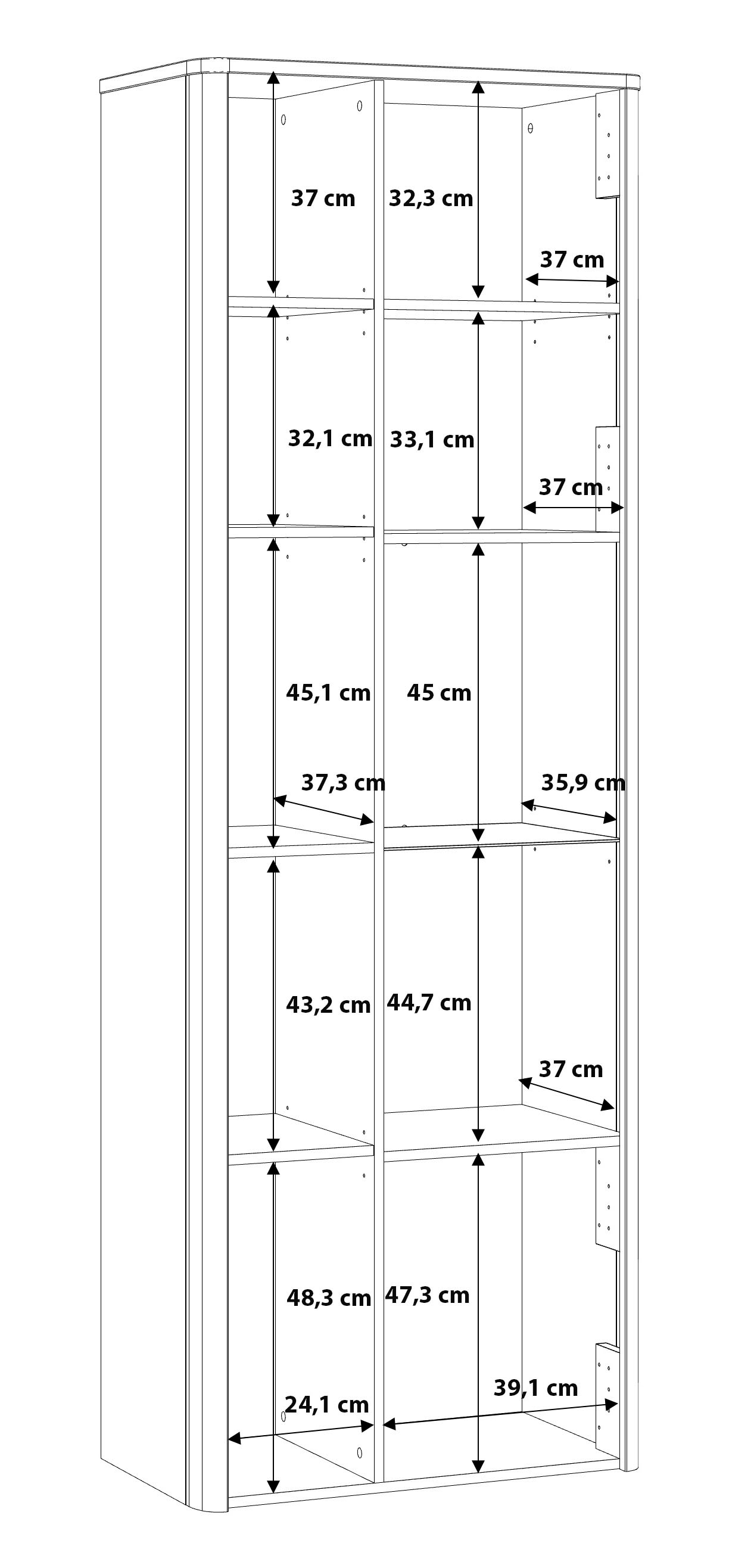 FORTE Vitrine »Leokadia«, Standvitrine, Stauraumvitrine, Höhe ca. 211 cm