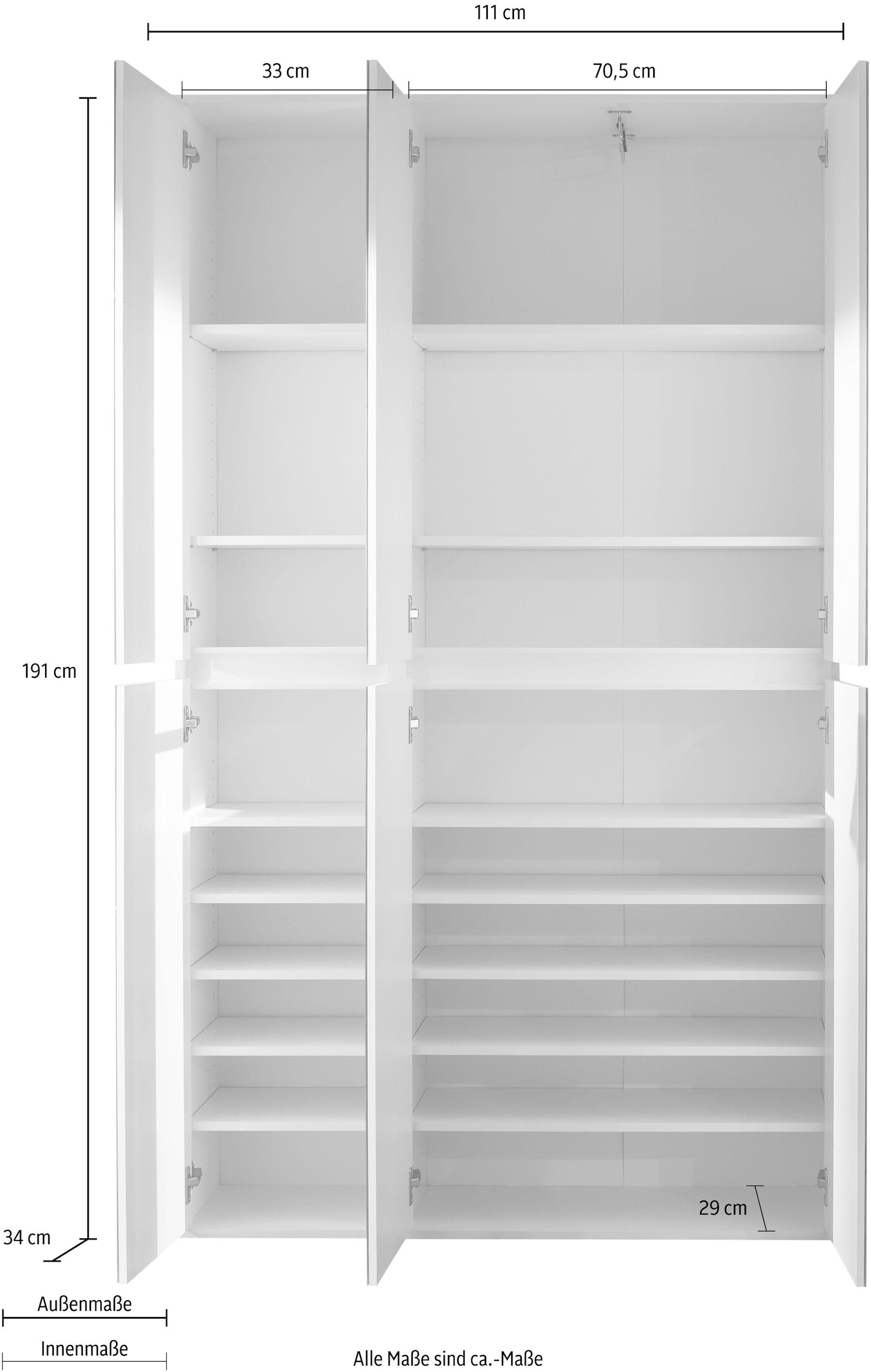 INOSIGN Garderoben-Set »Malcesine«, (Set, 2 St.), Mehrzweckschrank-Set bestehend aus: 1x Breite 37 cm, 1x Breite 74 cm