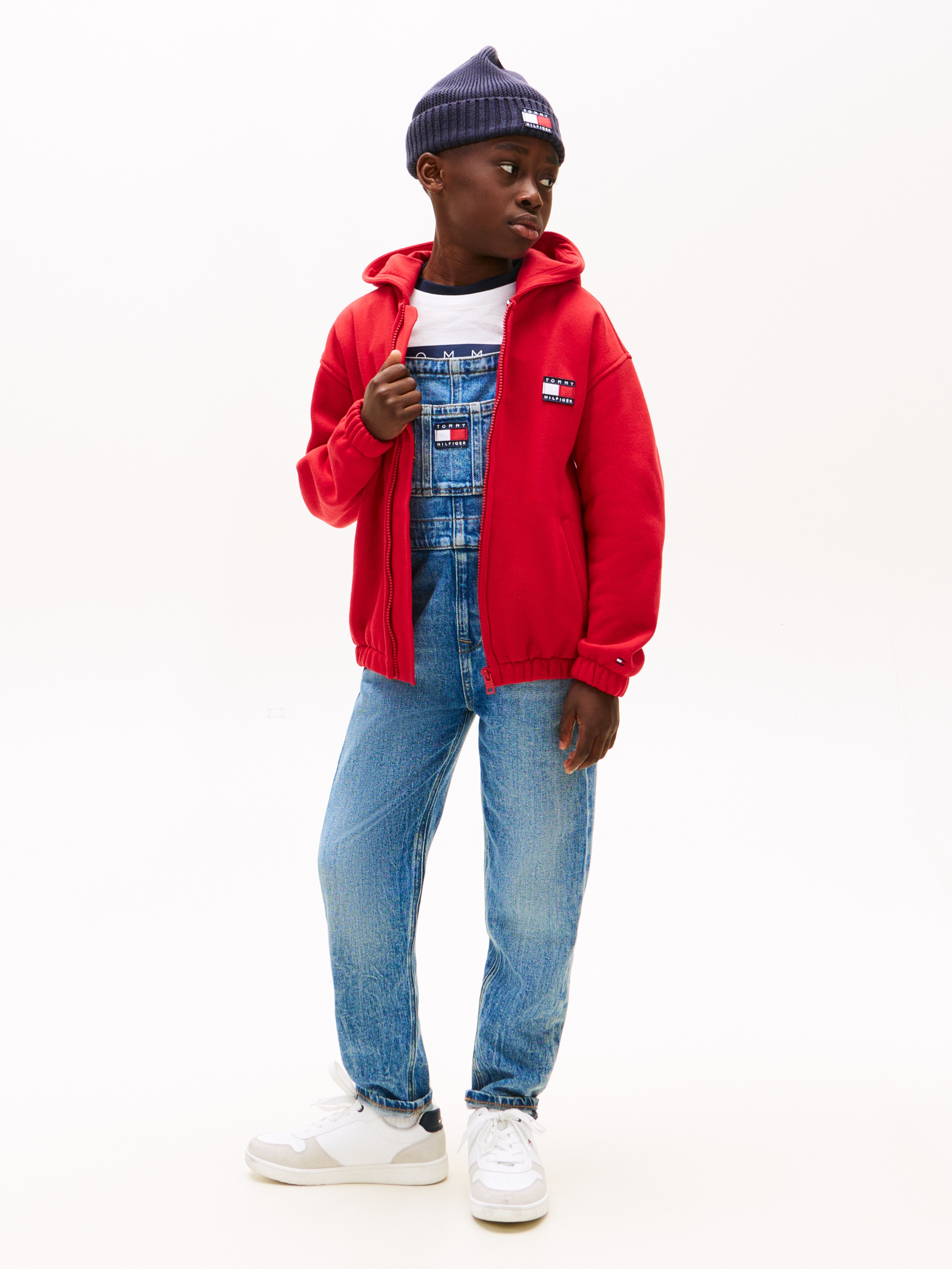 Tommy Hilfiger Kapuzensweatjacke Kinder bis 16 Jahre, mit Kapuze