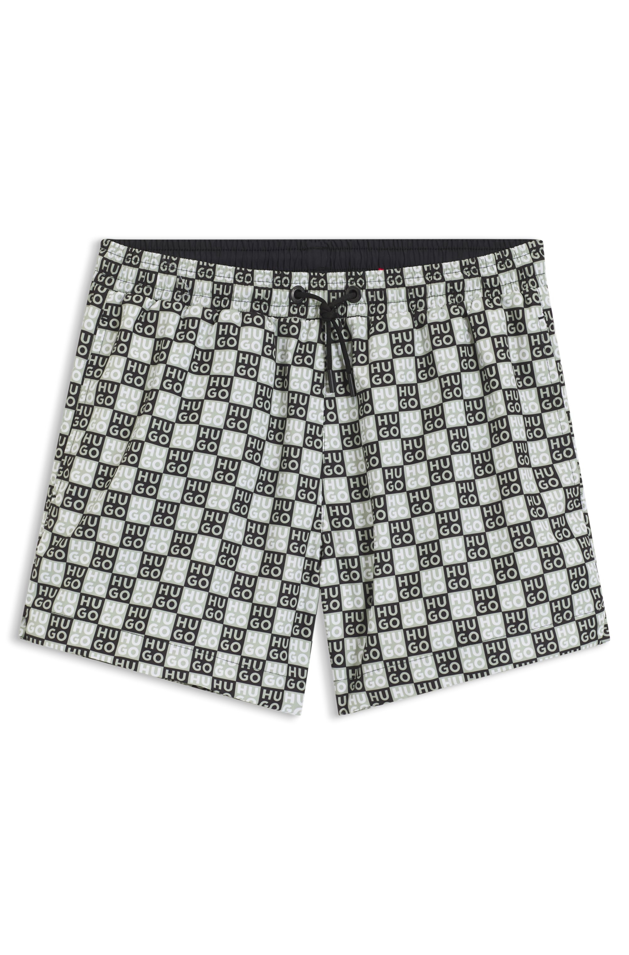HUGO Underwear Badeshorts »AARON« mit Schachbrett-Logos, elastischer Bund