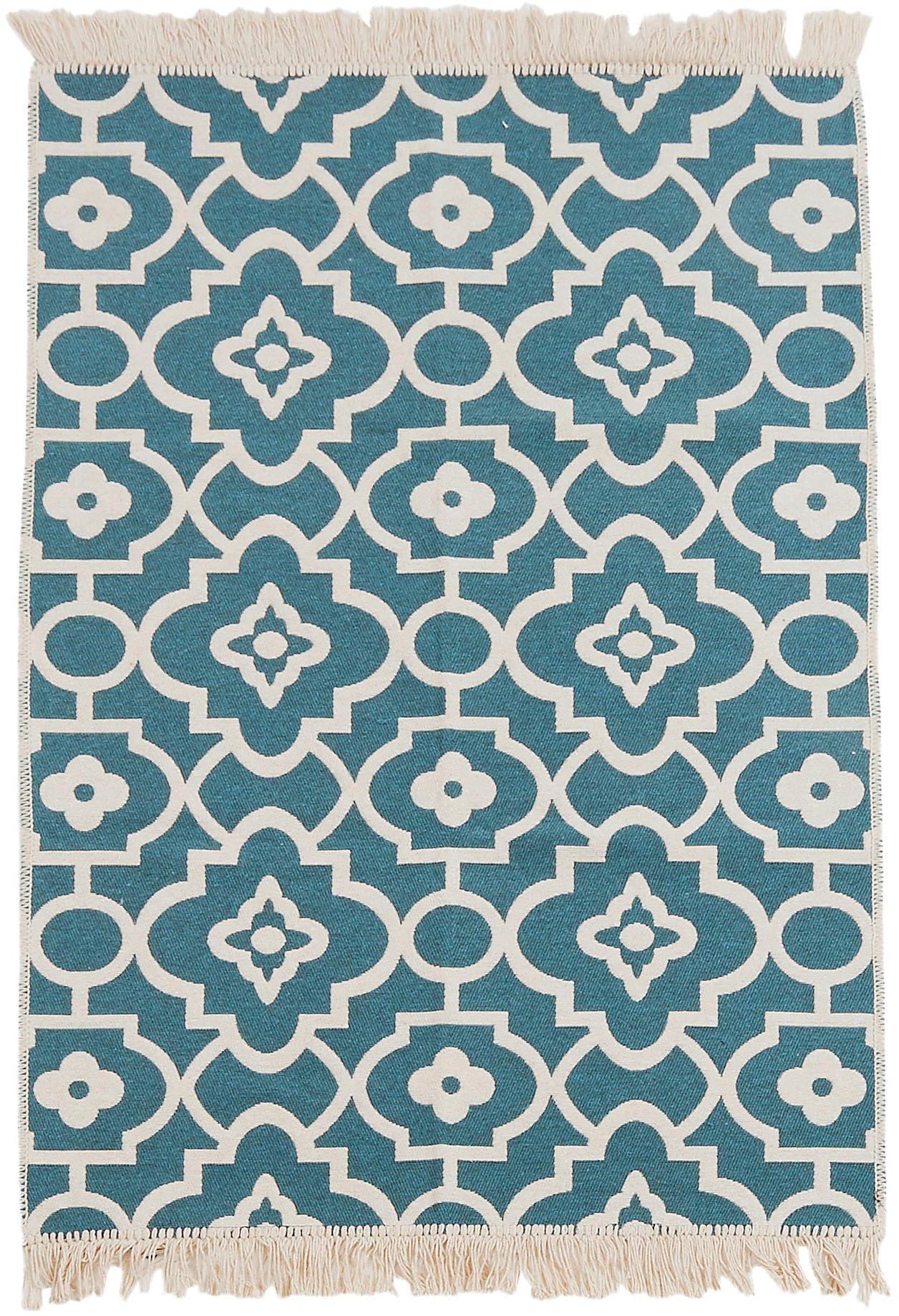 Teppich »PARIS«, rechteckig, Flachgewebe, modernes Ethno Design, mit Fransen, waschbar