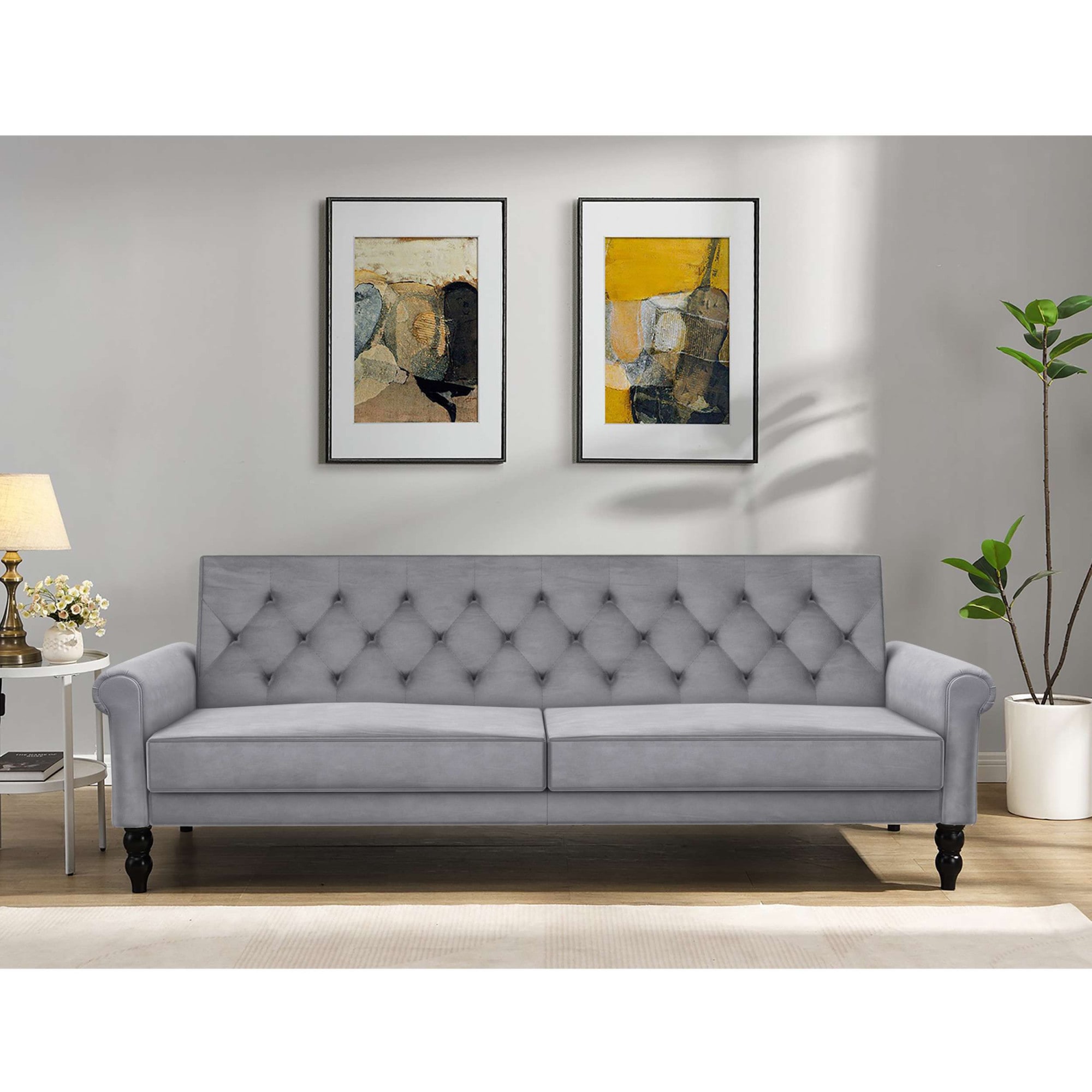 Dorel Home 3-Sitzer »Tyne«, Schlafsofa 222 cm, Bettfunktion (110/190cm), pflegeleichter Velours