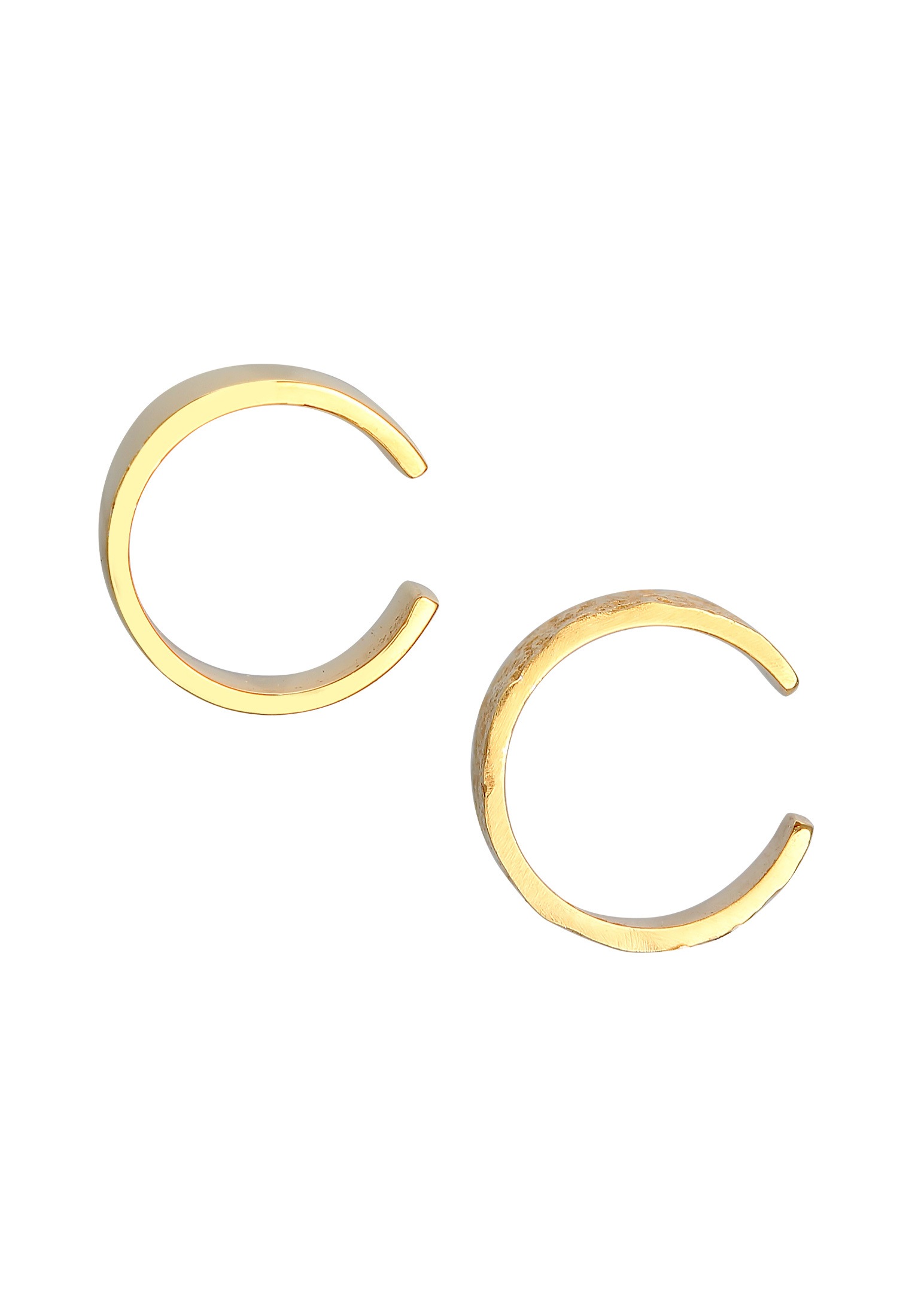 Elli Schmuckset »Ohrringe Earcuff Breit Basic Gehämmert 2er Set 925 Silber«