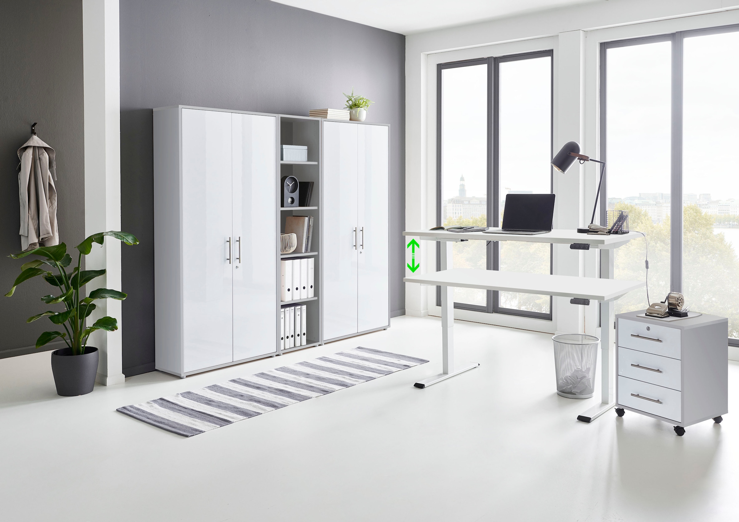 BMG Möbel Büromöbel-Set »Tabor«, bei höhenverstellbarem elektrisch OTTO (Set, 5 St.), Schreibtisch kaufen mit