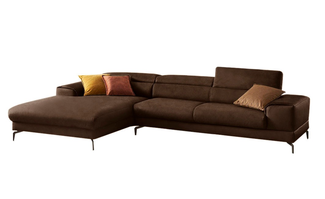 W.SCHILLIG Ecksofa »piedroo, Designsofa mit tollem Sitzkomfort, bequem und elegant, L-Form«, Kopfteilverstellung, wahlweise mit Sitztiefenverstellung, Breite 343cm