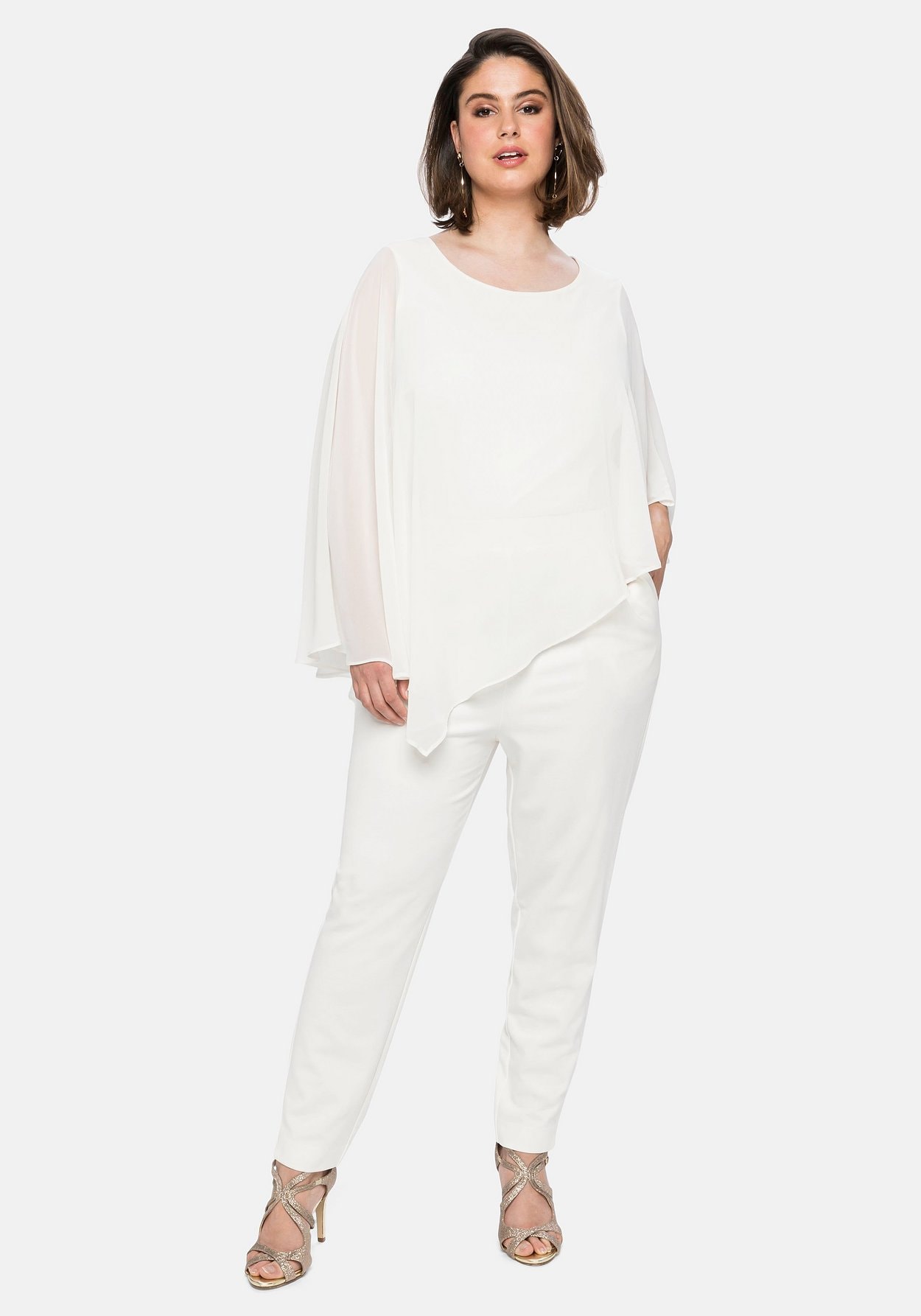 Sheego Jumpsuit »Overall im Lagenlook, mit Fledermausärmeln«