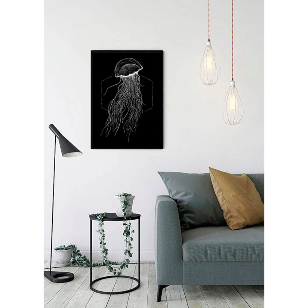 Komar Poster »Jellyfish Black«, Tiere, (1 St.), Kinderzimmer, Schlafzimmer, Wohnzimmer