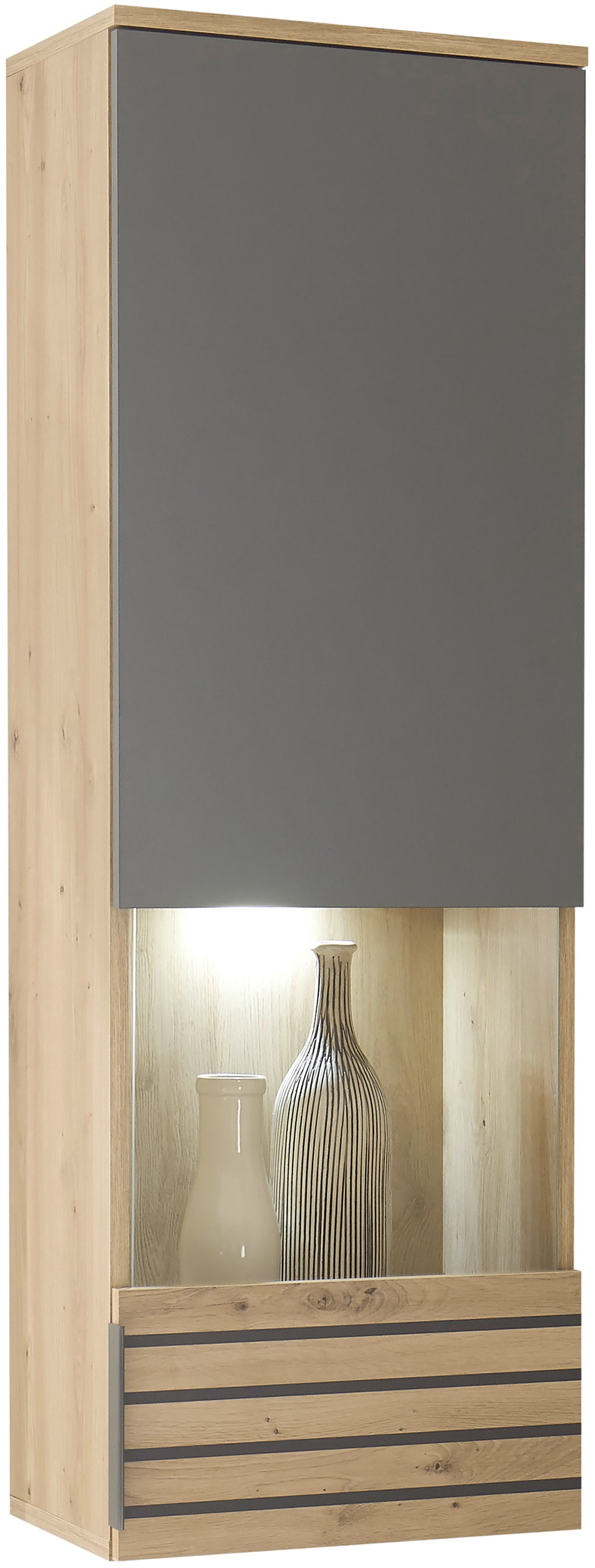 HBZ Vitrine »BZ 5110«, (1 St.), mit LED-Beleuchtung, Hängevitrine wahlweise in grau oder weiß