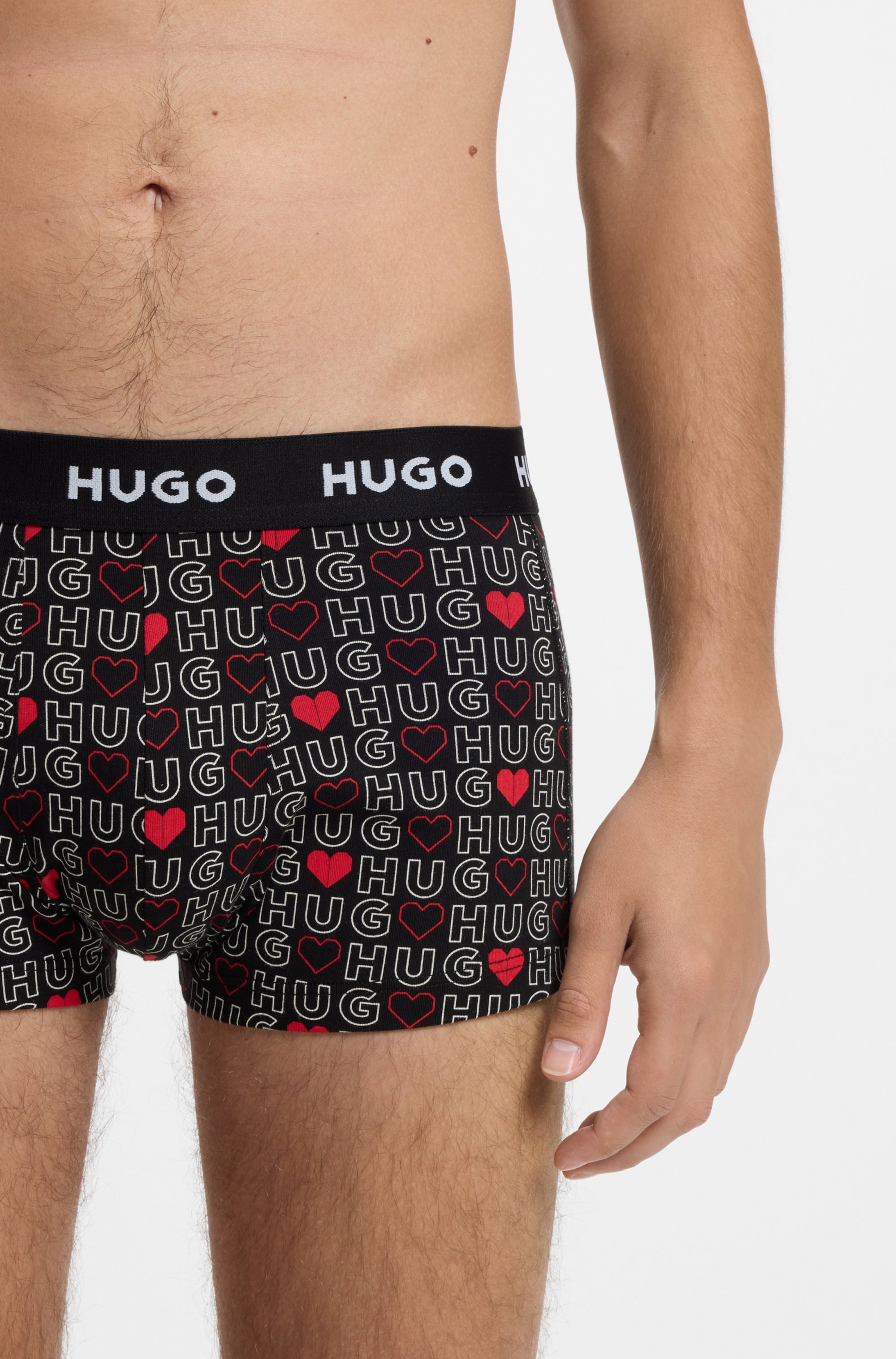 HUGO Underwear Trunk »TRUNK TRIPLET DESIGN« Packung, 3 Stk. mit Logobund