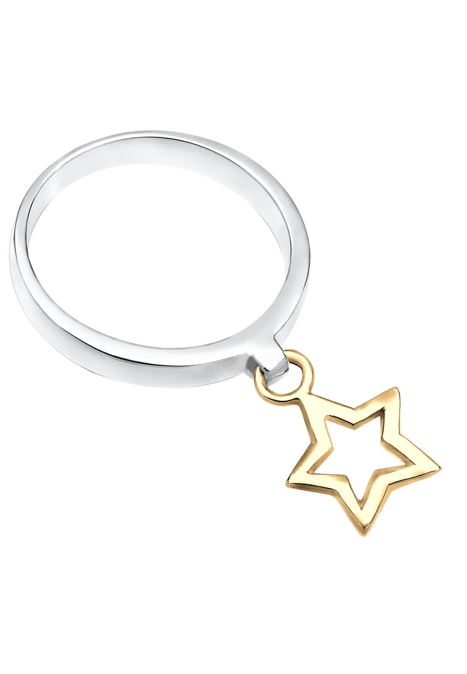 Elli Silberring »Ring Bandring Stapelring Stern Anhänger 925 Silber«
