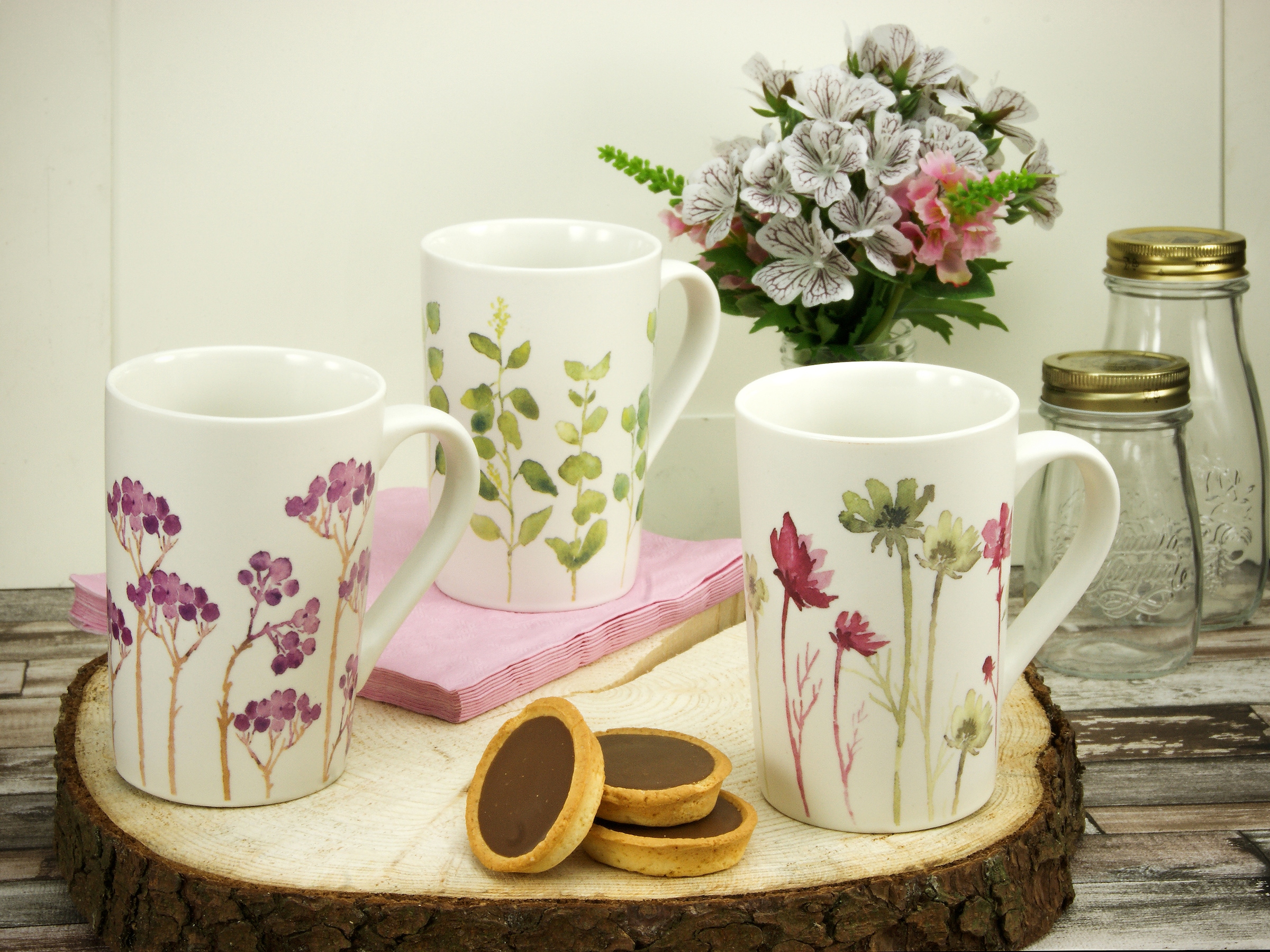 »Kaffeebecher Tassen Botanica«, tlg.), (Set, 6-teilig kaufen CreaTable online Becher bei 6 Blumenmotive, Set, OTTO
