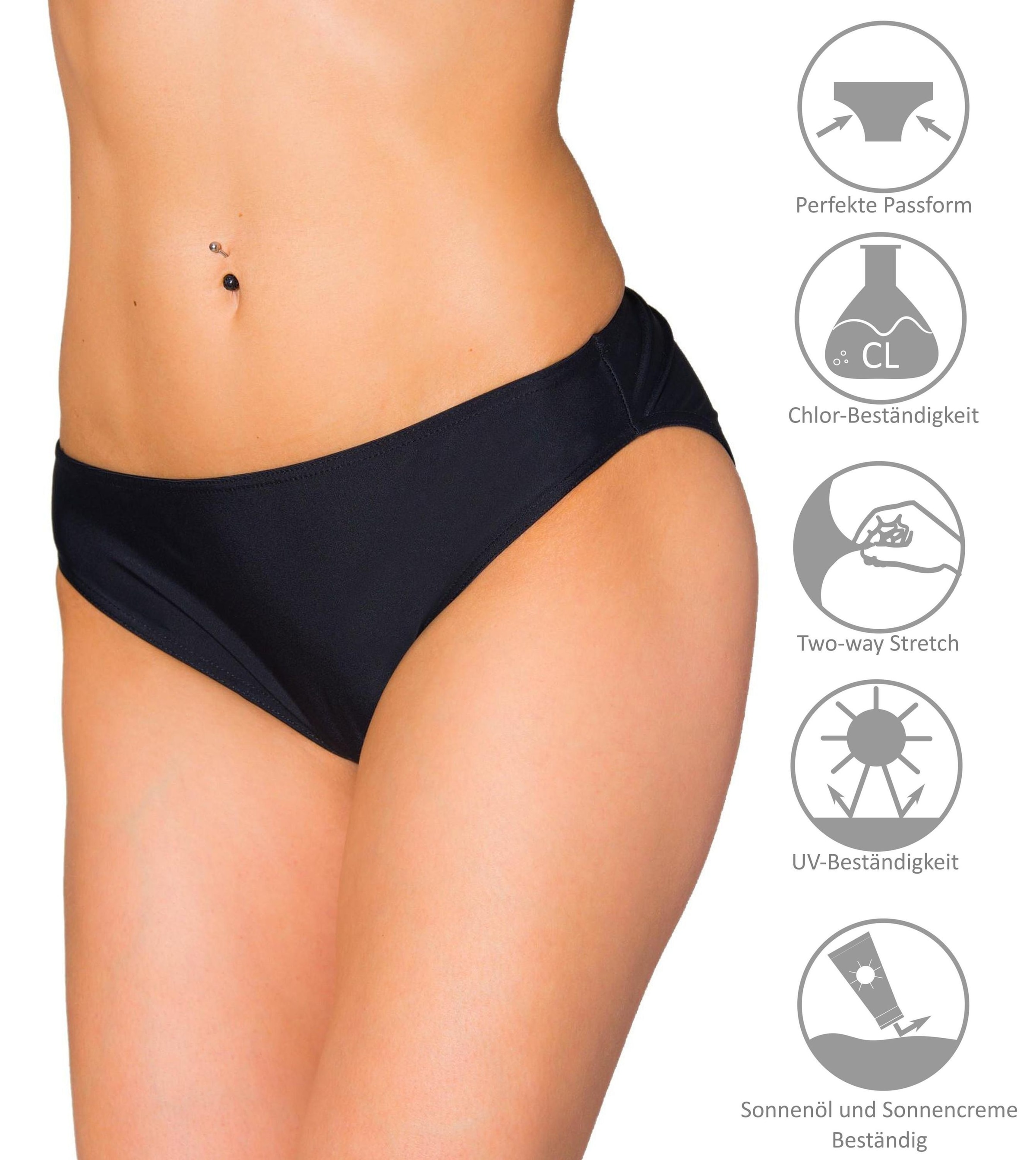 AQUARTI Bikini-Hose »Bikinihose Aquarti Damen Bikini Hose mit mittelhohem Bund«