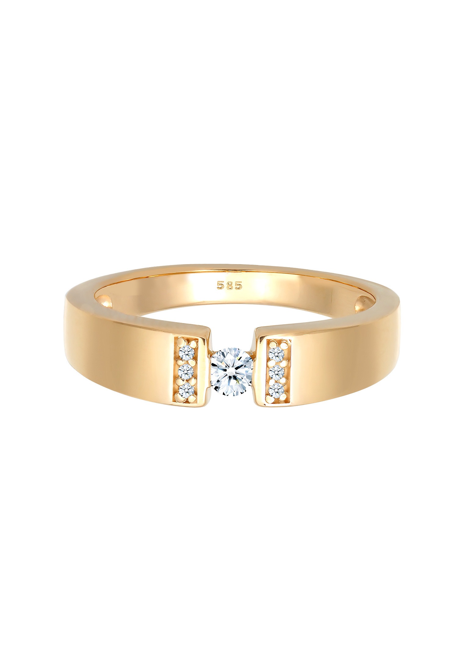 Elli DIAMONDS Verlobungsring »Ring Diamant Weiß Brillantschliff (0.14 ct) 585 Gelbgold«