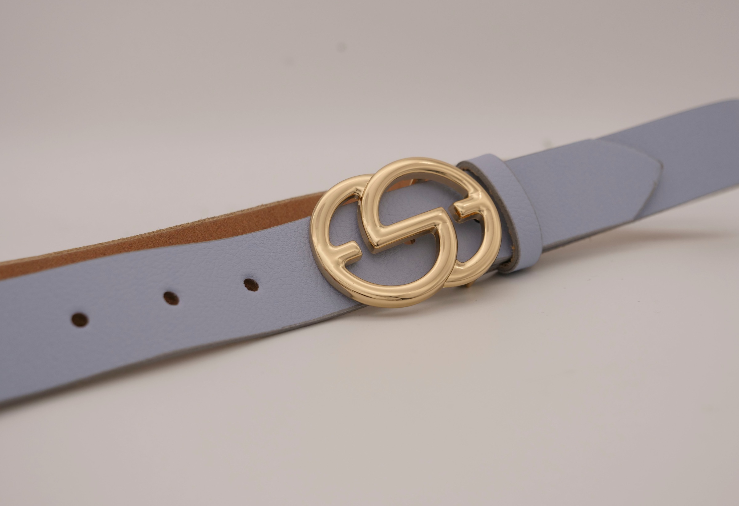 AnnaMatoni Ledergürtel, mit goldener Schließe