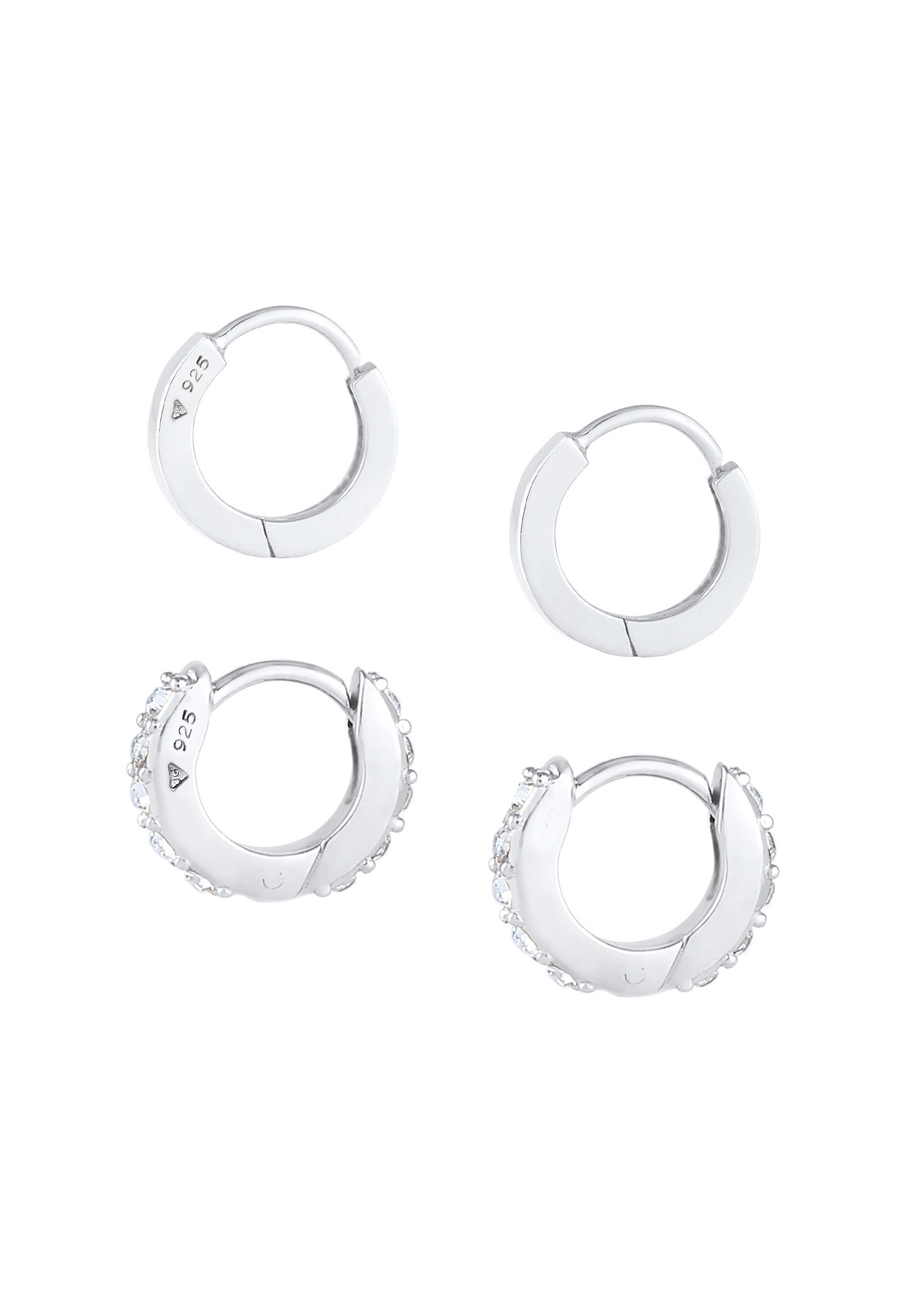 Elli Ohrstecker-Set »Ohrringe Creolen Glanz Set 925 Silber, mit Kristallen von Swarovski®«
