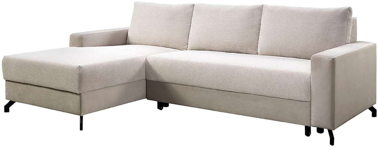 exxpo - sofa fashion Ecksofa »Quattro L-Form, B/T: 247/162 cm«, wahlweise mit Bettfunktion, Bettkasten