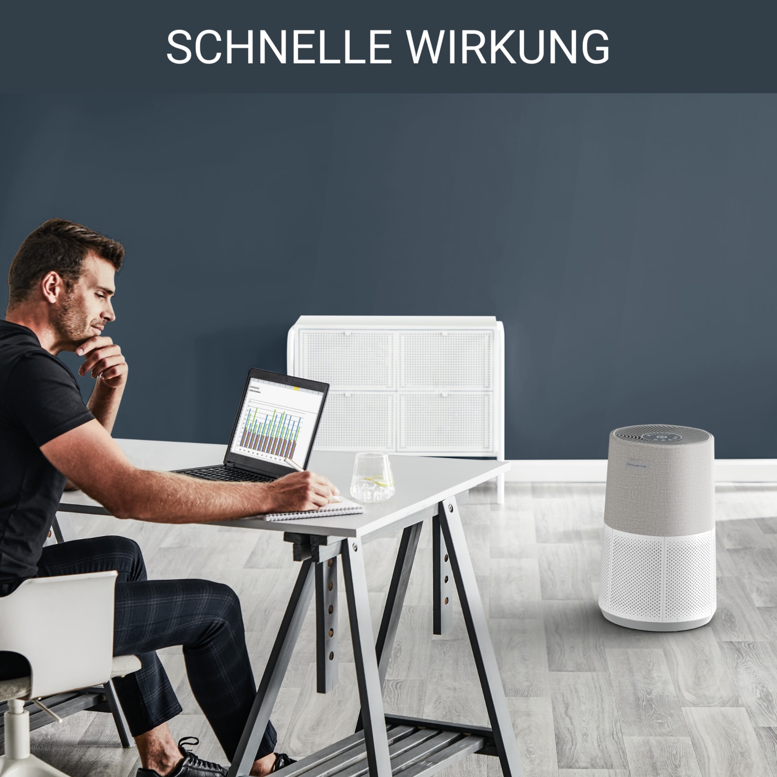 Rowenta Luftreiniger »PU2840 Pure Air City« für 20 qm Räume 360° HEPA-Filtration, App, 3 Filterstufen, 38 dB(A), Textil-Finish