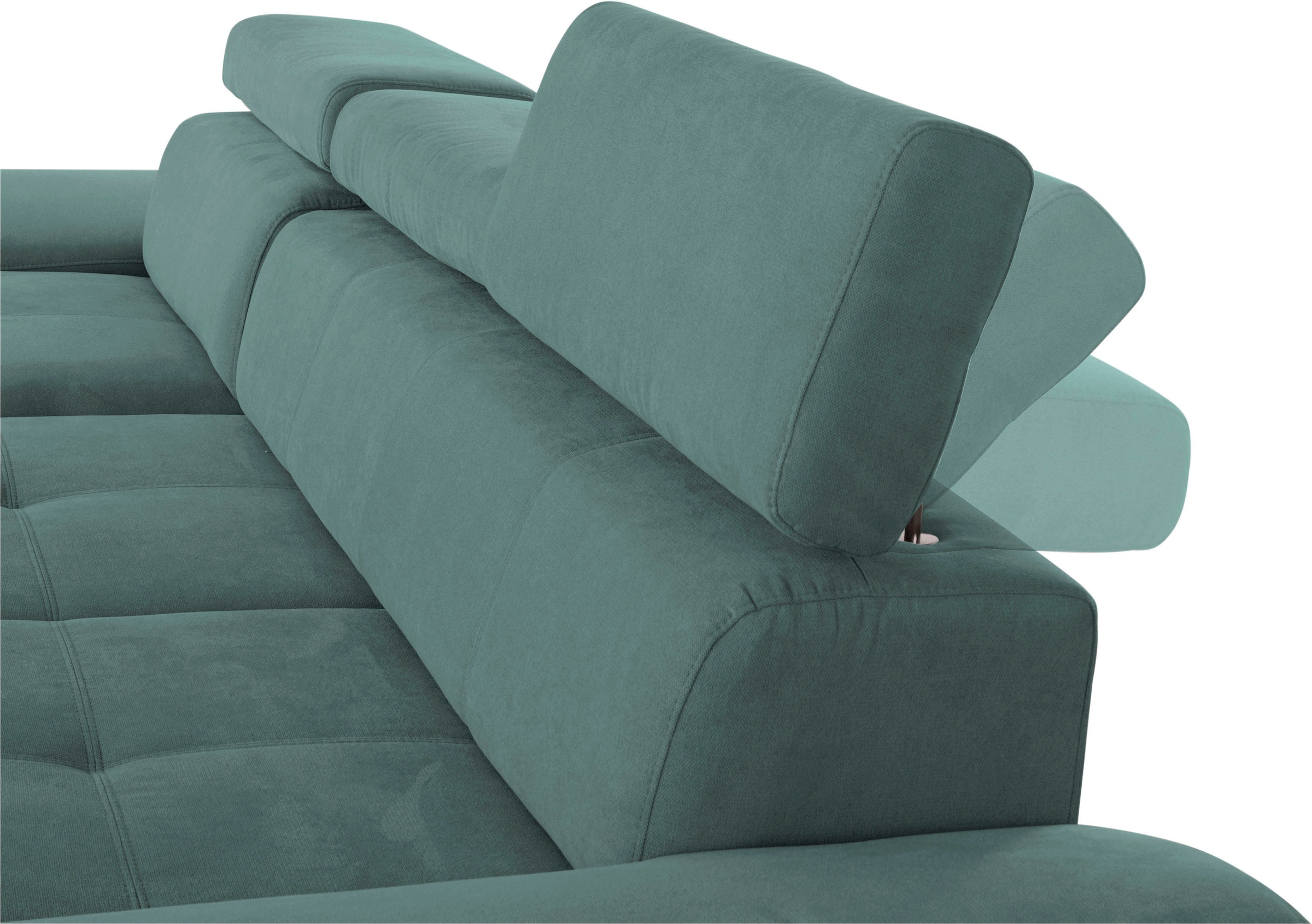 exxpo - sofa fashion Ecksofa »Enya, aufwendige Detailverarbeitung, hoher Sitzkomfort, bequem, L-Form«, inkl. Kopfteilverstellung, wahlweise mit Bettfunktion und Bettkasten