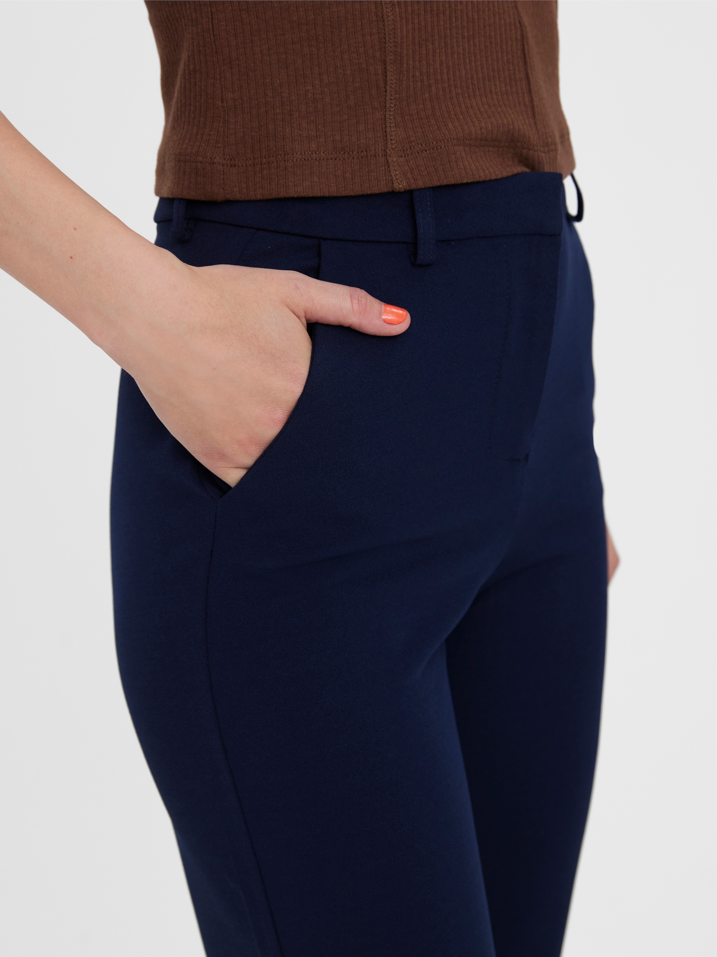 Vero Moda Anzughose »VMZAMIRA MW SLIM STRAIGHT PANT NOOS«  Materialmix