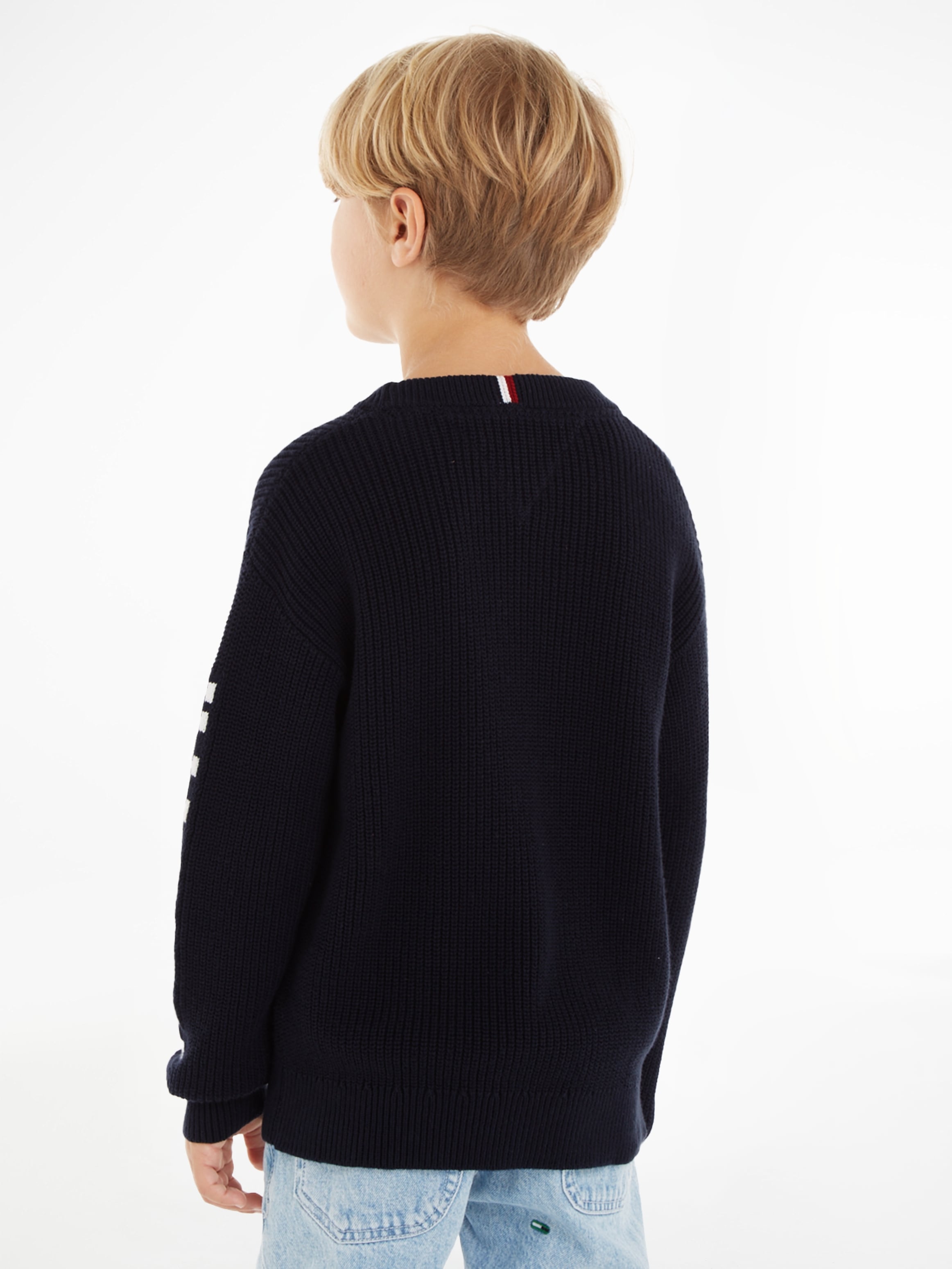 Tommy Hilfiger Strickpullover »MONOTYPE SWEATER«, mit modischen Label-Applikationen