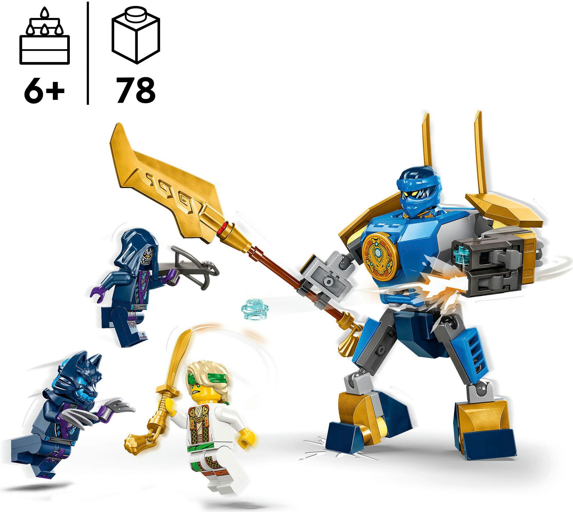 LEGO® Konstruktionsspielsteine »Jays Battle Mech (71805), LEGO Ninjago«, (78 St.), Made in Europe