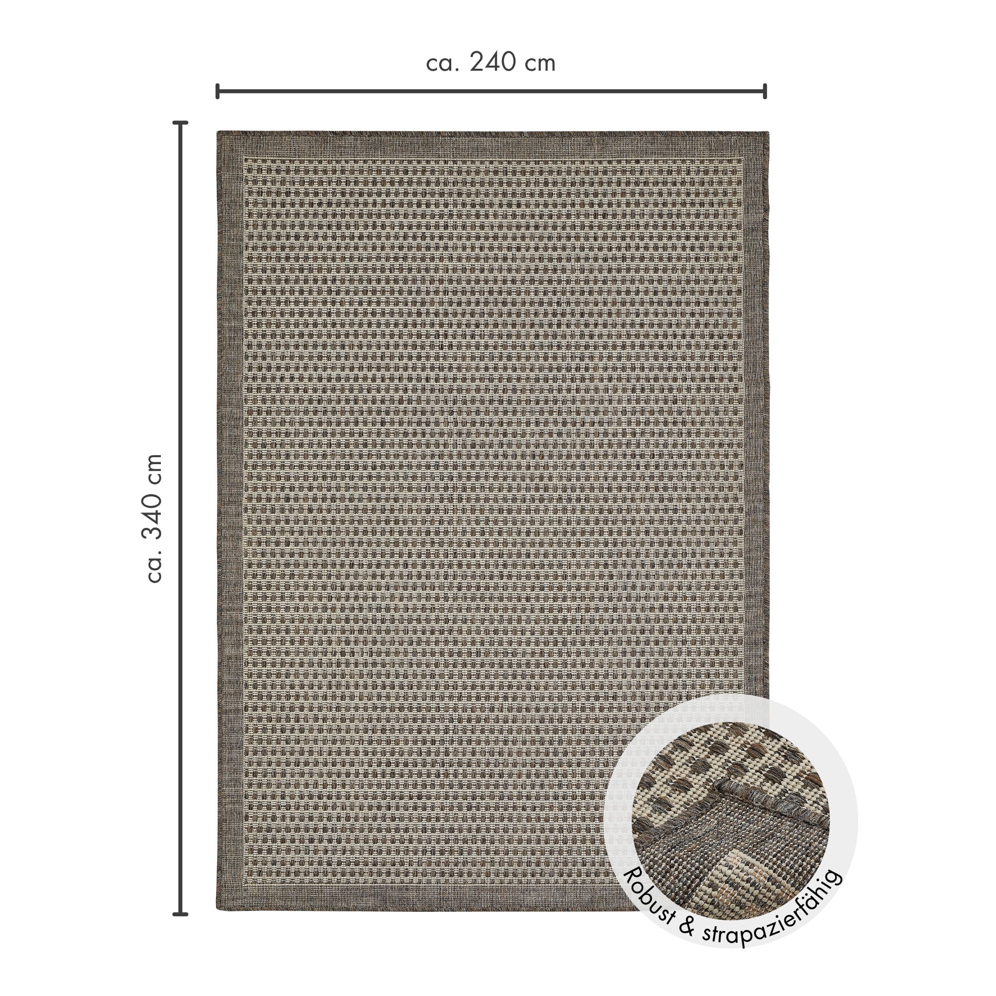 Andiamo Teppich »Savannah« rechteckig 4 mm Höhe Flachgewebe, In- und Outdoor geeignet, Wohnzimmer
