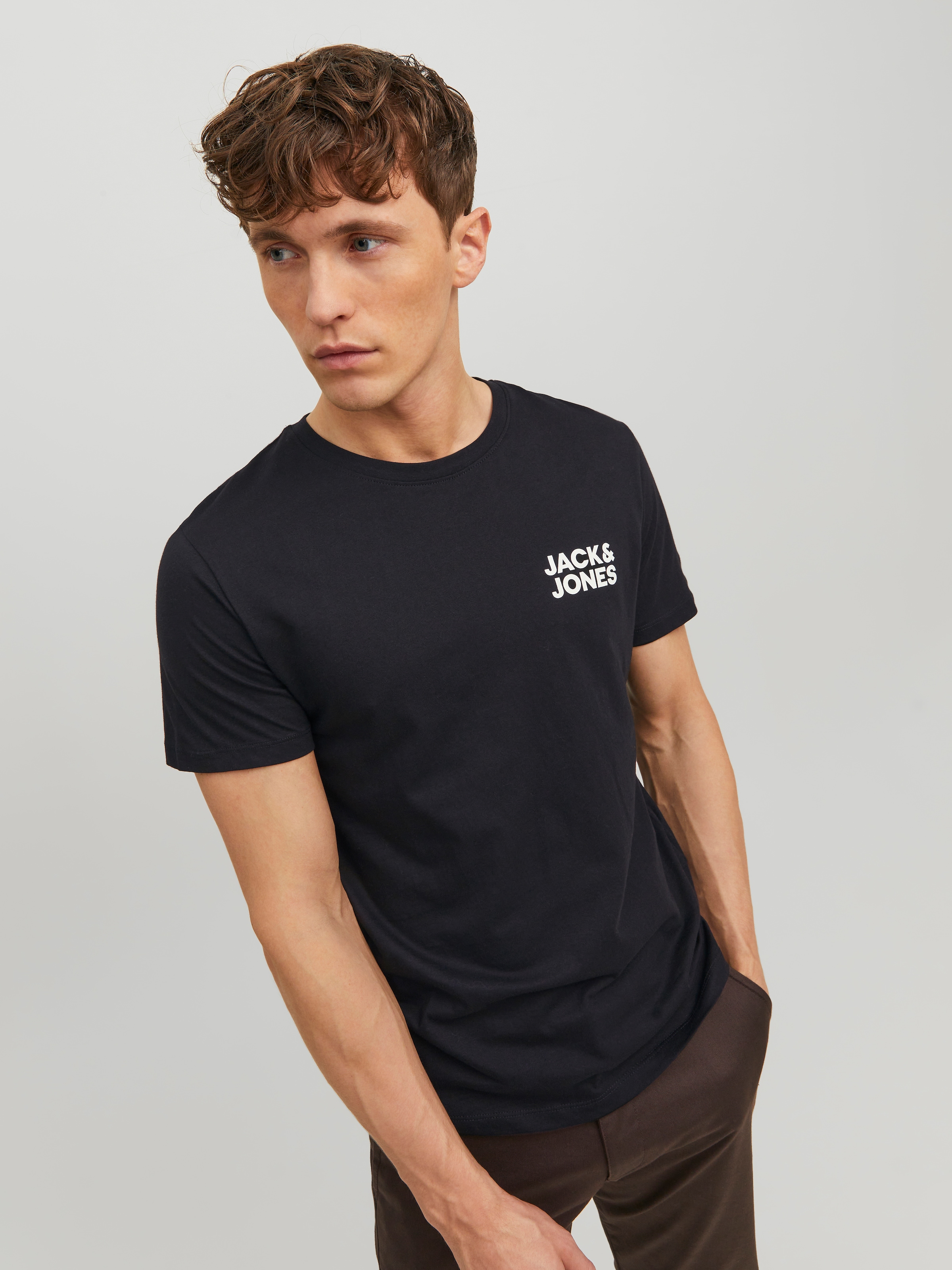 Jack & Jones T-Shirt »JJECORP Herren-Tee mit figurbetonter Silhouette« bedruckt, modisch, schmal, Baumwolle, Rundhals