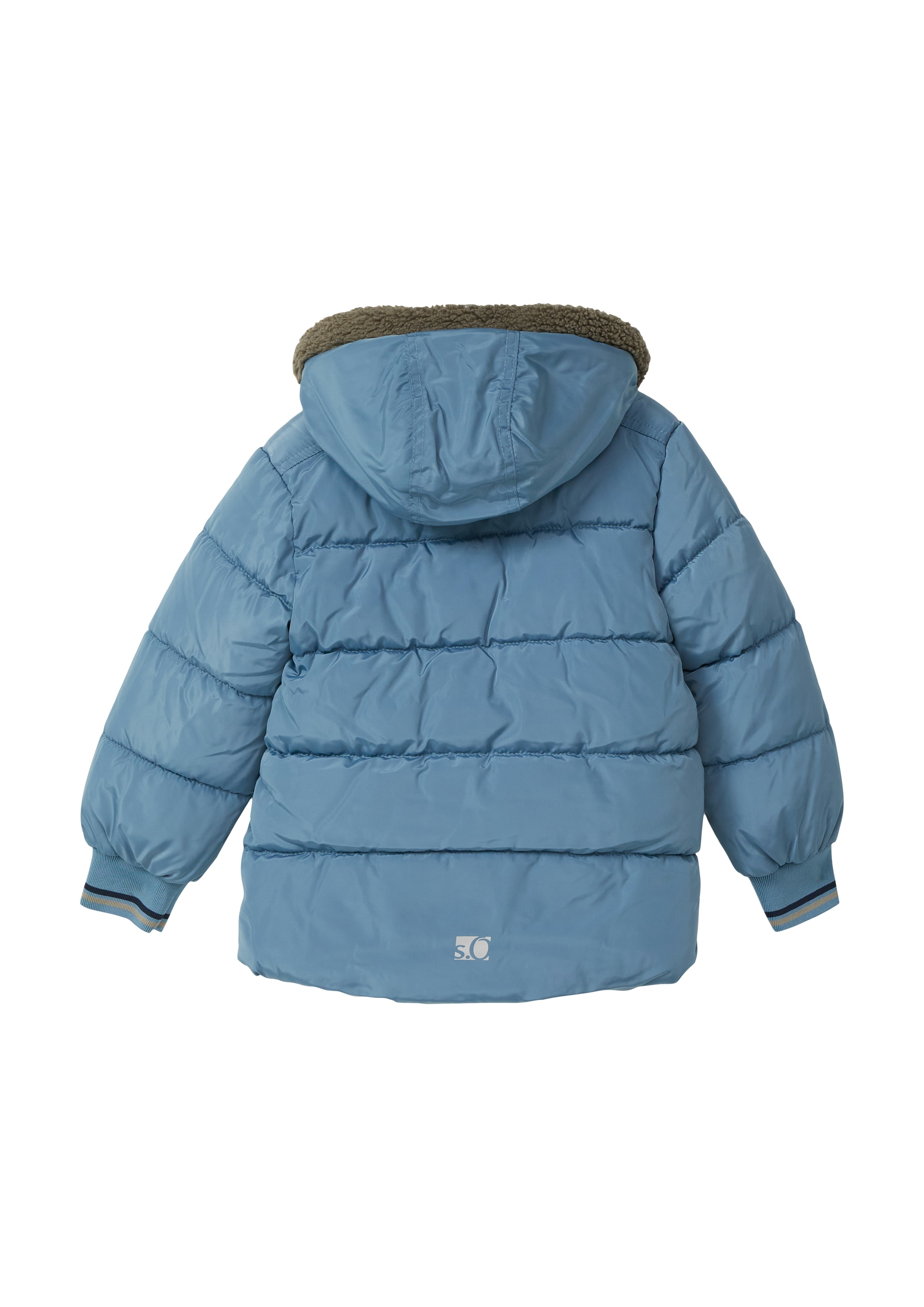 s.Oliver Junior Steppjacke, mit Kapuze, mit Teddyplüsch-Kapuze, Steppjacke für boys