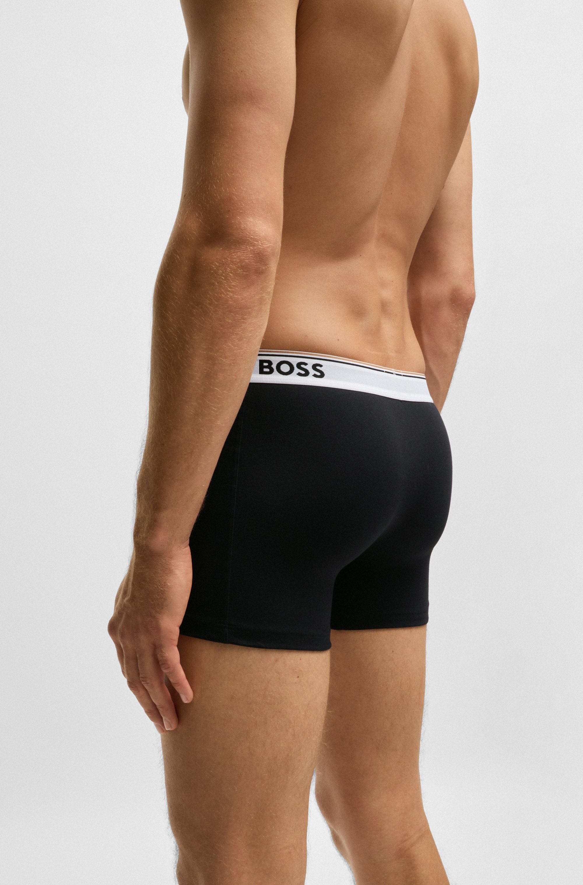 BOSS Langer Boxer »Brief 3 PACK«, mit farblich passendem Webbund